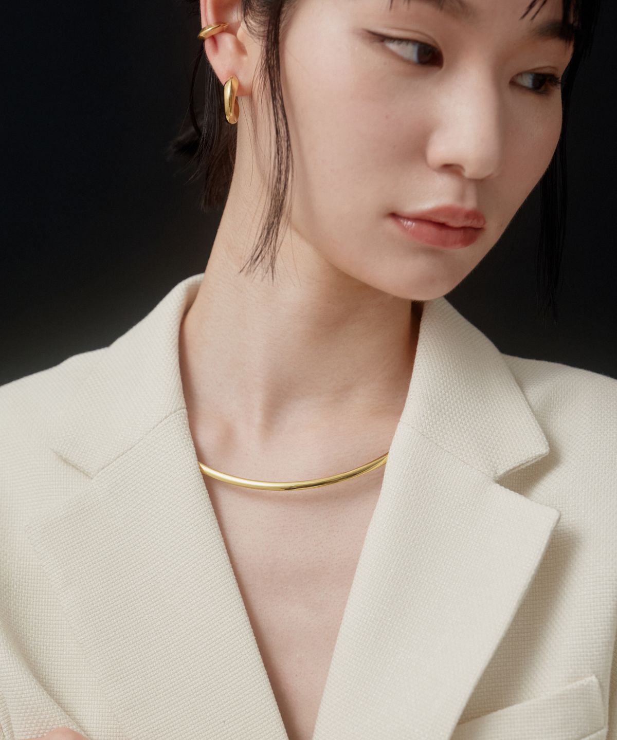 노비스도쿄(NOVICE TOKYO) 플레인 초커 Plain Choker［Stainless］ / Gold