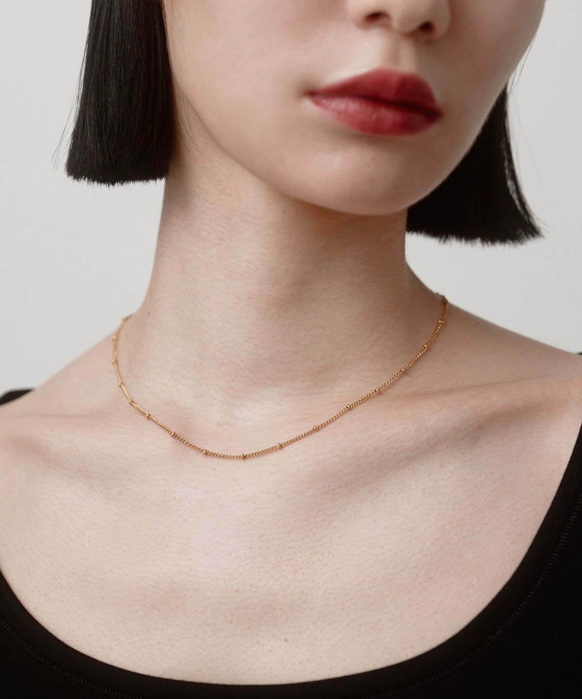 노비스도쿄(NOVICE TOKYO) 글리터 체인 목걸이 Glitter Chain Necklace[Stainless] / Gold