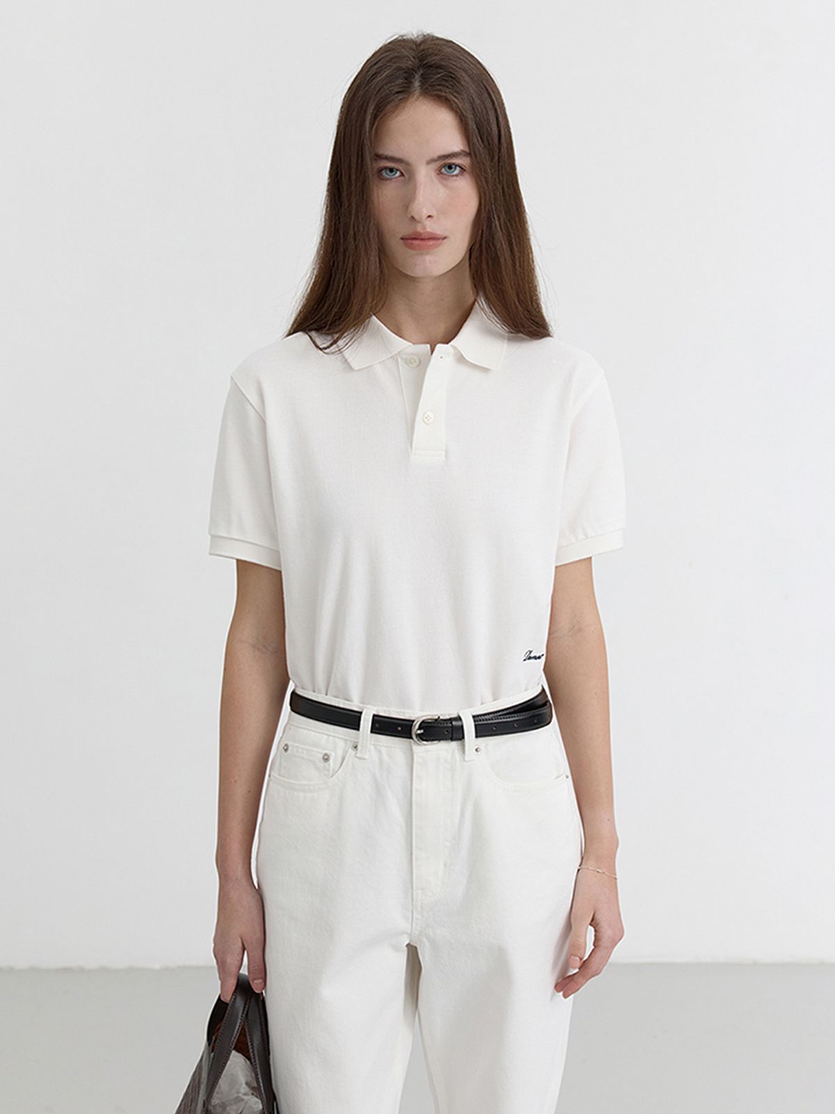 던스트(DUNST) ESSENTIAL POLO SHIRT_UDTS5B229_OFF WHITE