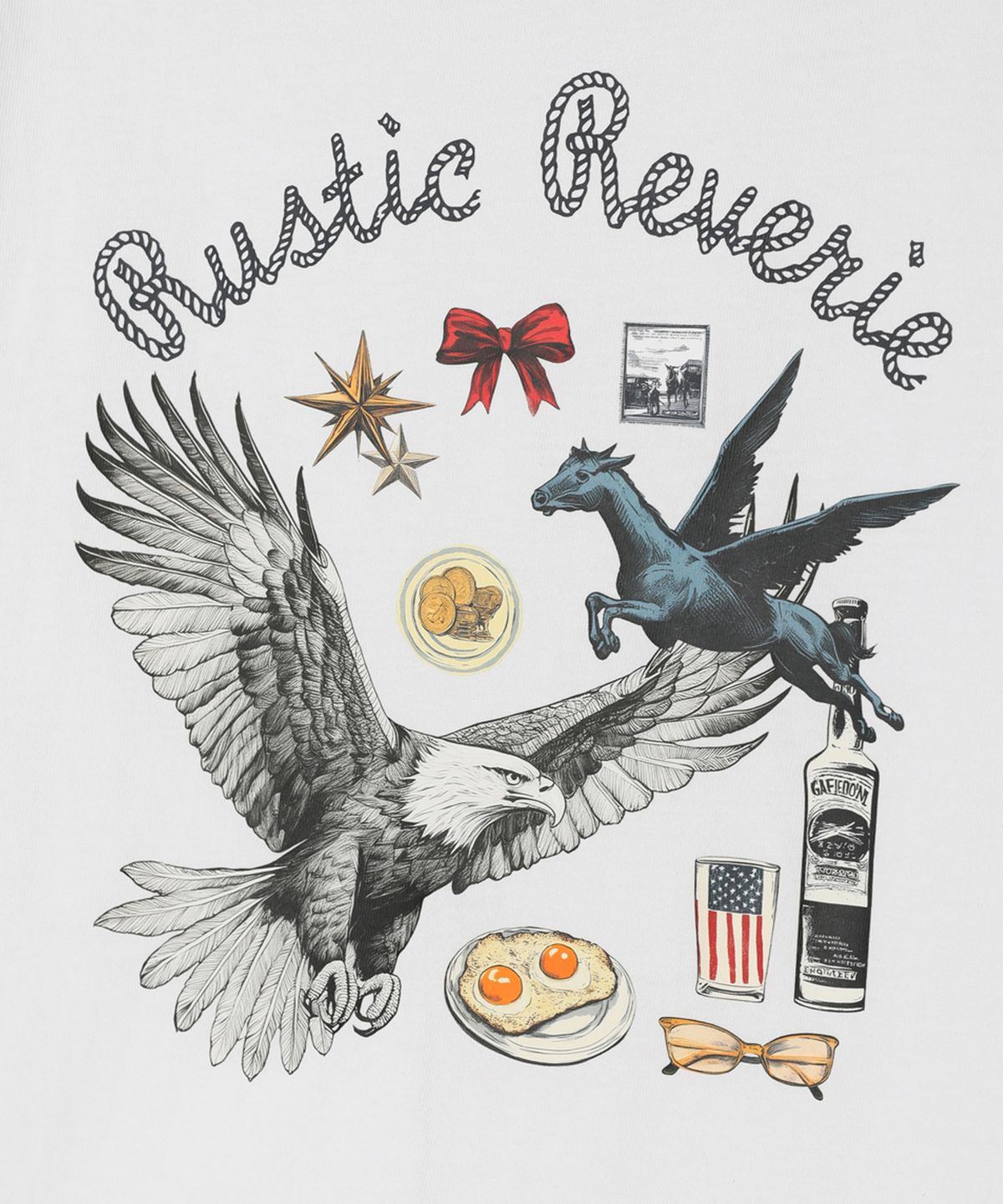 러스틱 레버리(RUSTIC REVERIE) 프리덤 레터스 크롭 티셔츠_화이트