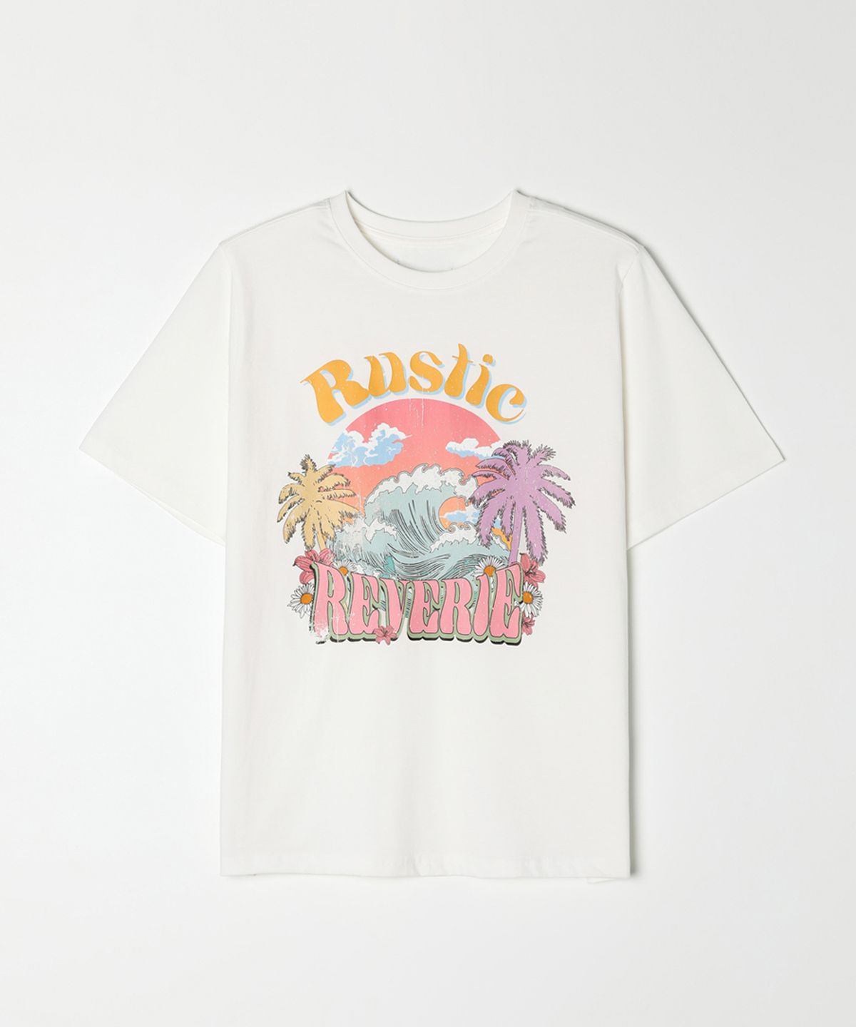 러스틱 레버리(RUSTIC REVERIE) 스위트 코스트 오버사이즈 티셔츠_화이트