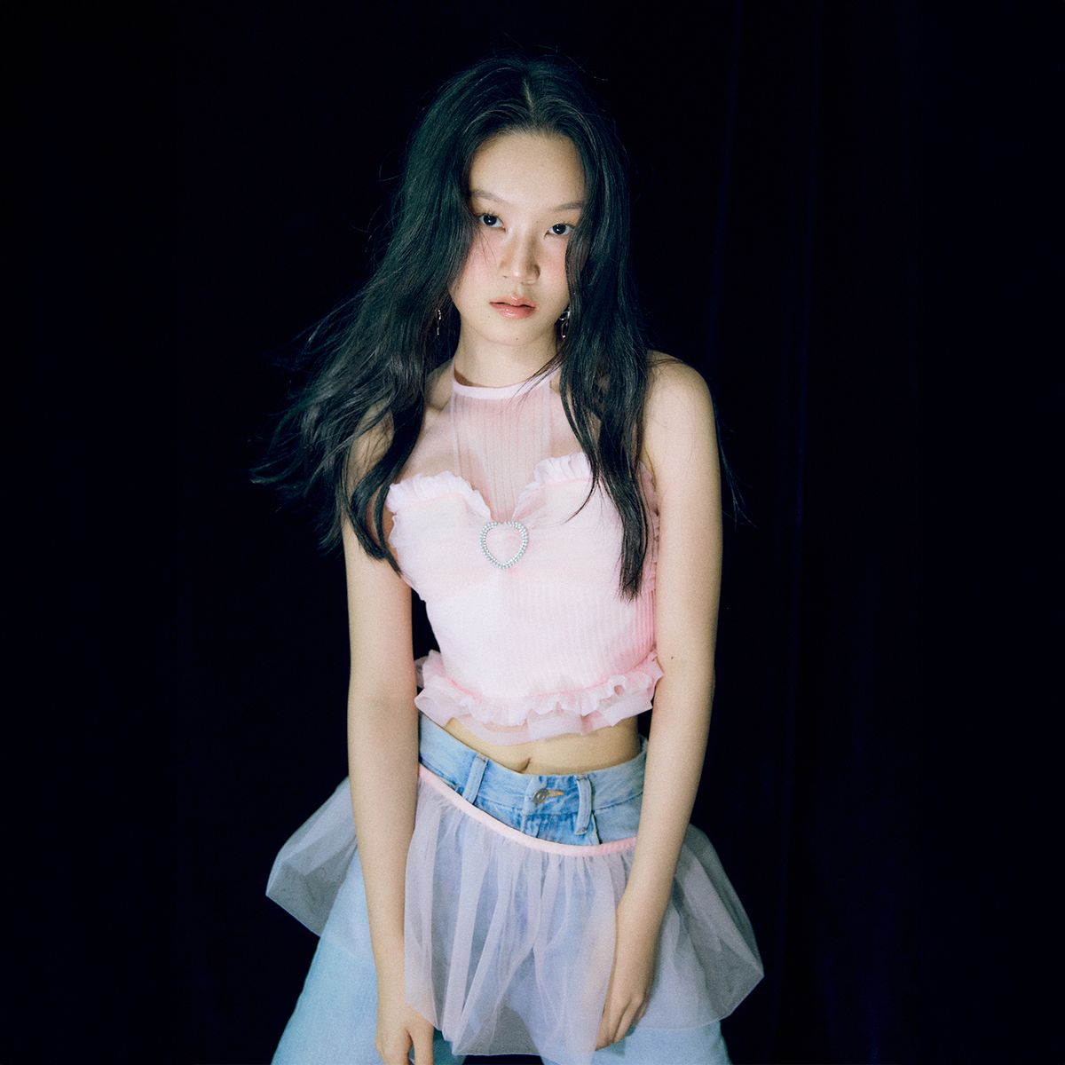러뷰이(LOVUEE) 망사 랩 스커트 핑크