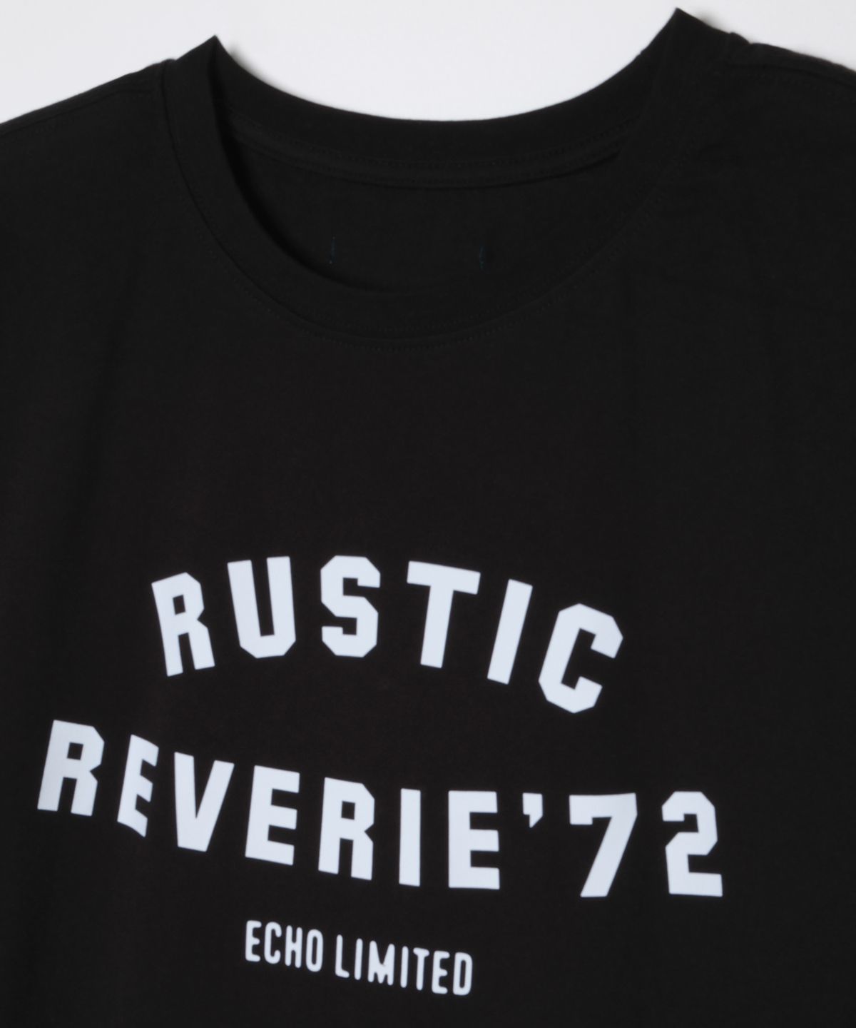 러스틱 레버리(RUSTIC REVERIE) 러스틱 72 아치 로고 오버사이즈 티셔츠_블랙