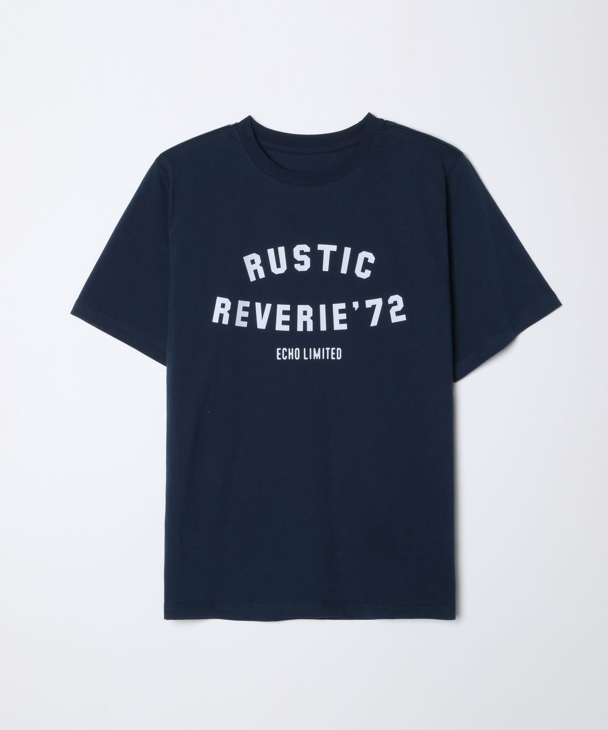 러스틱 레버리(RUSTIC REVERIE) 러스틱 72 아치 로고 오버사이즈 티셔츠_네이비