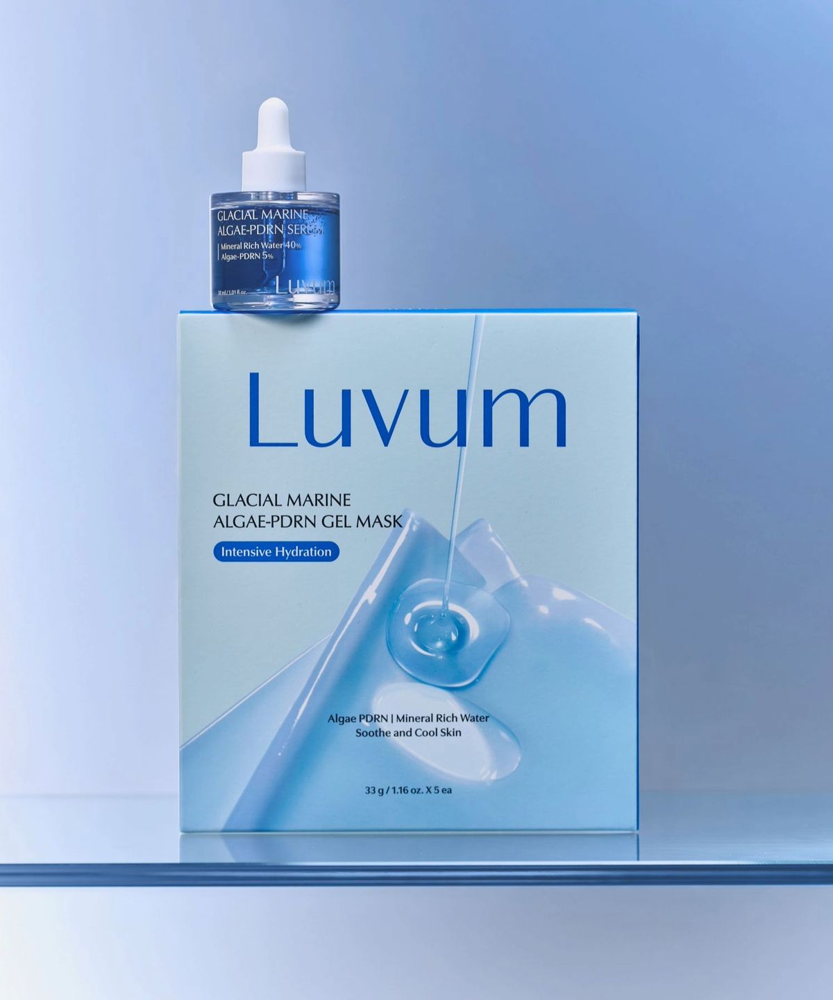 러븀(LUVUM) 울릉도 해양수 PDRN 겔 마스크 5매입 + PDRN 세럼 30ml + [증정] PDRN 겔 마스크 1매