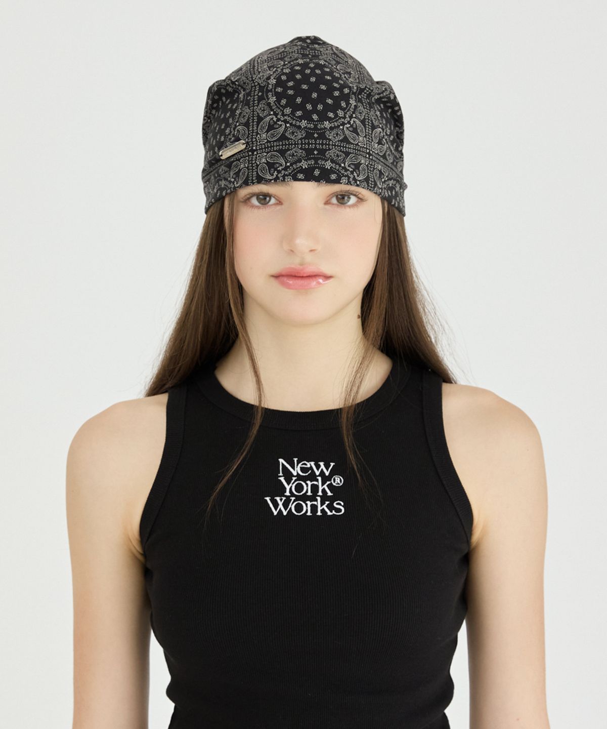 뉴욕웍스(NEWYORKWORKS) 썸머 페이즐리 비니 햇_ 블랙