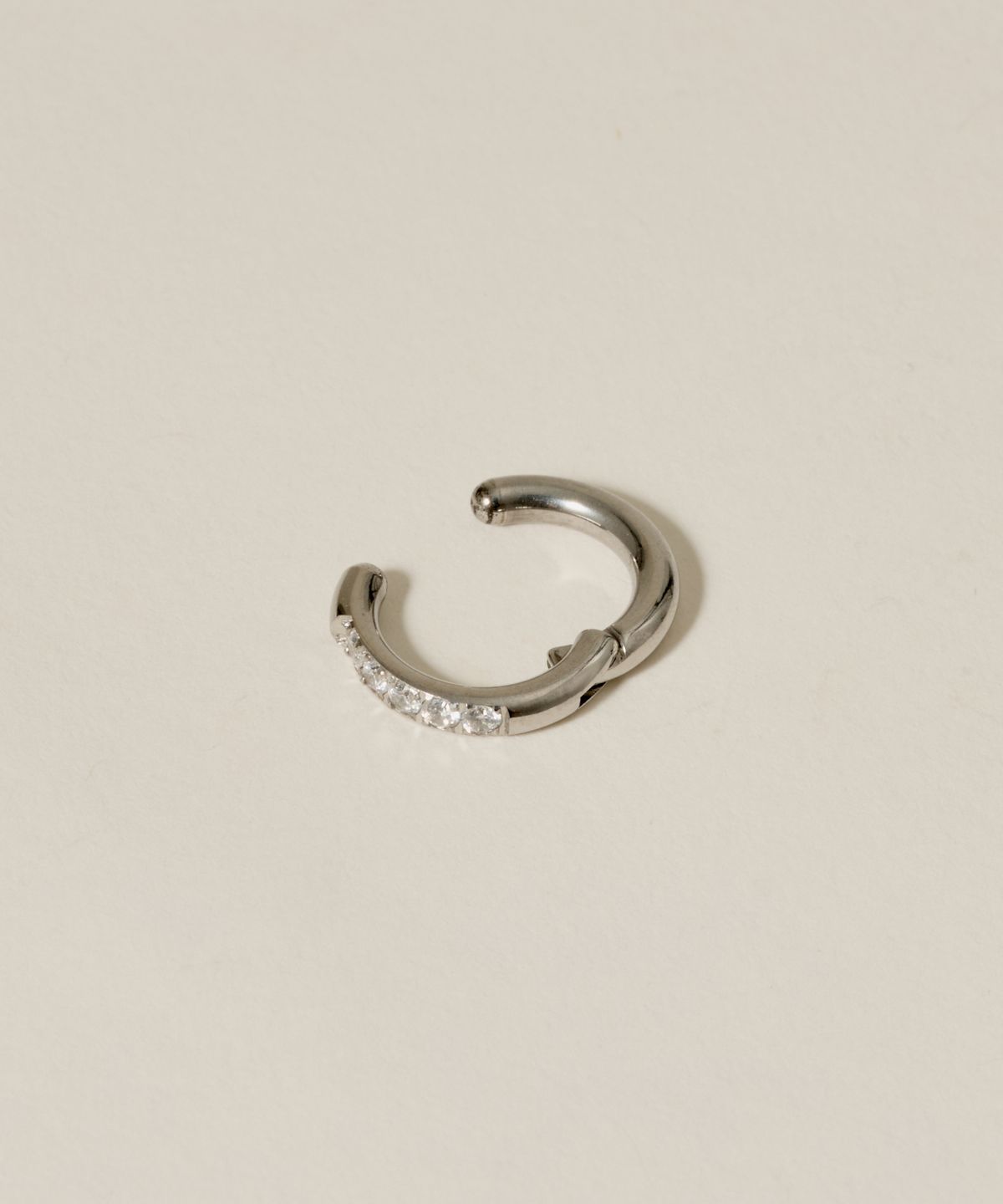 노비스도쿄(NOVICE TOKYO) CZ 오픈 후프 이어 커프 CZ Open Hoop Ear Cuff [Stainless]  / Silver