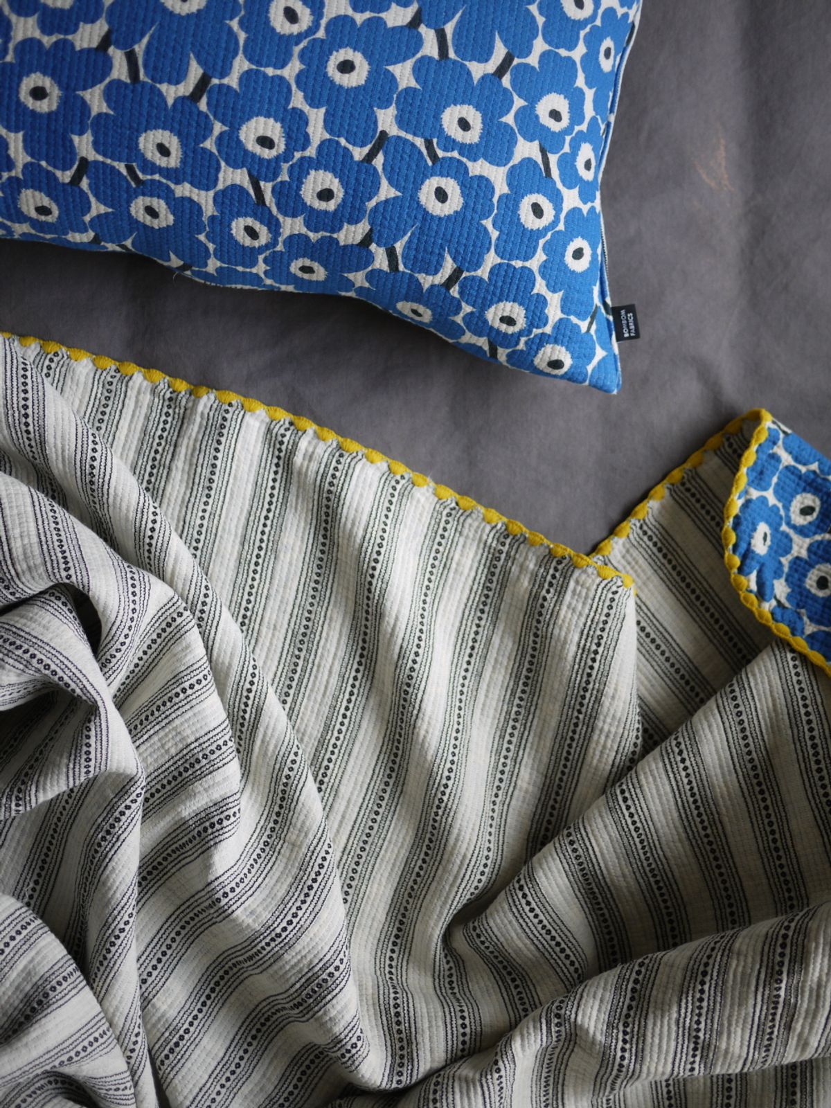 봄봄패브릭스(BOMBOM FABRICS) Triple Cotton blanket (forest picnic/blue)