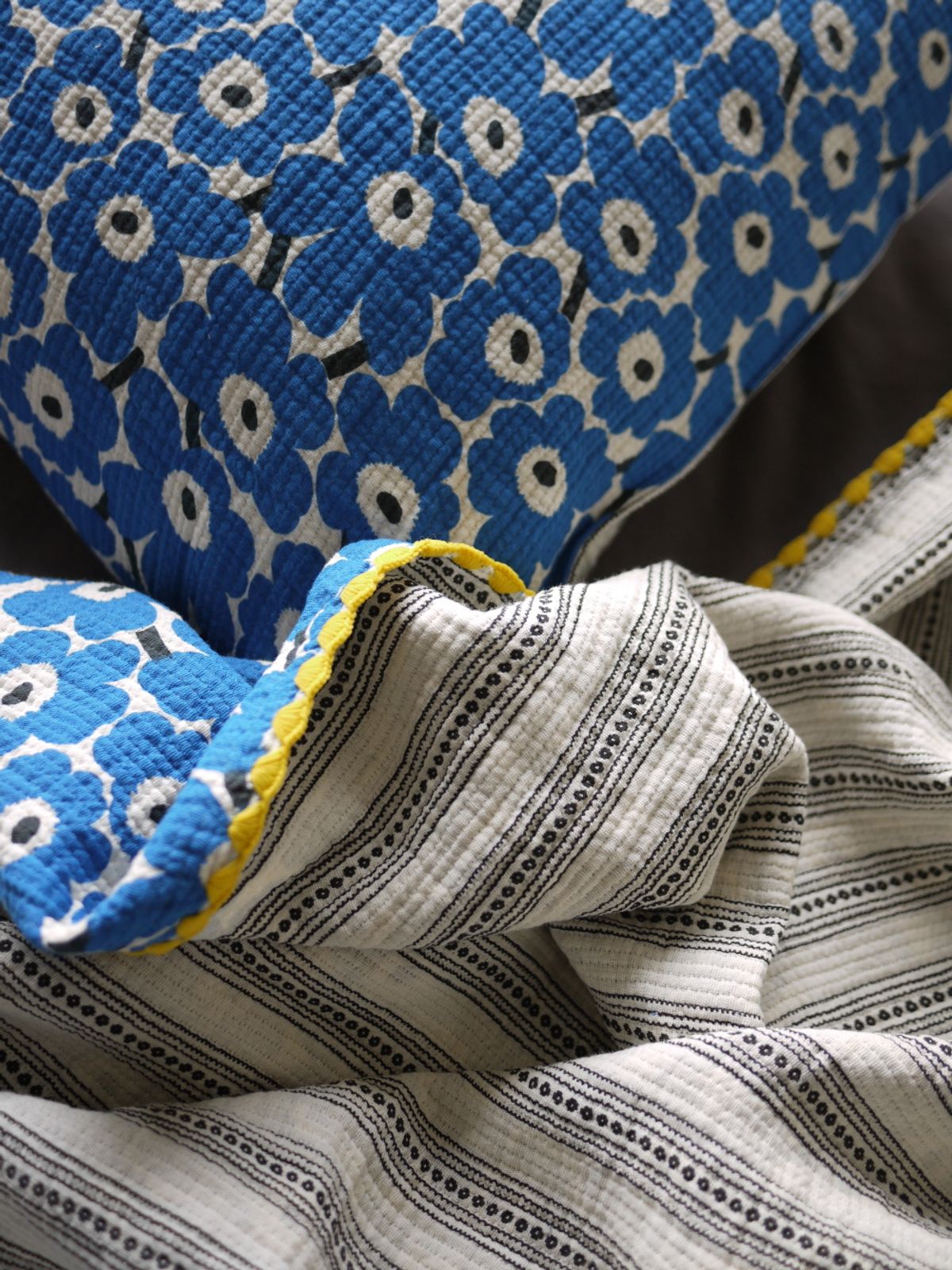 봄봄패브릭스(BOMBOM FABRICS) Triple Cotton blanket (forest picnic/blue)