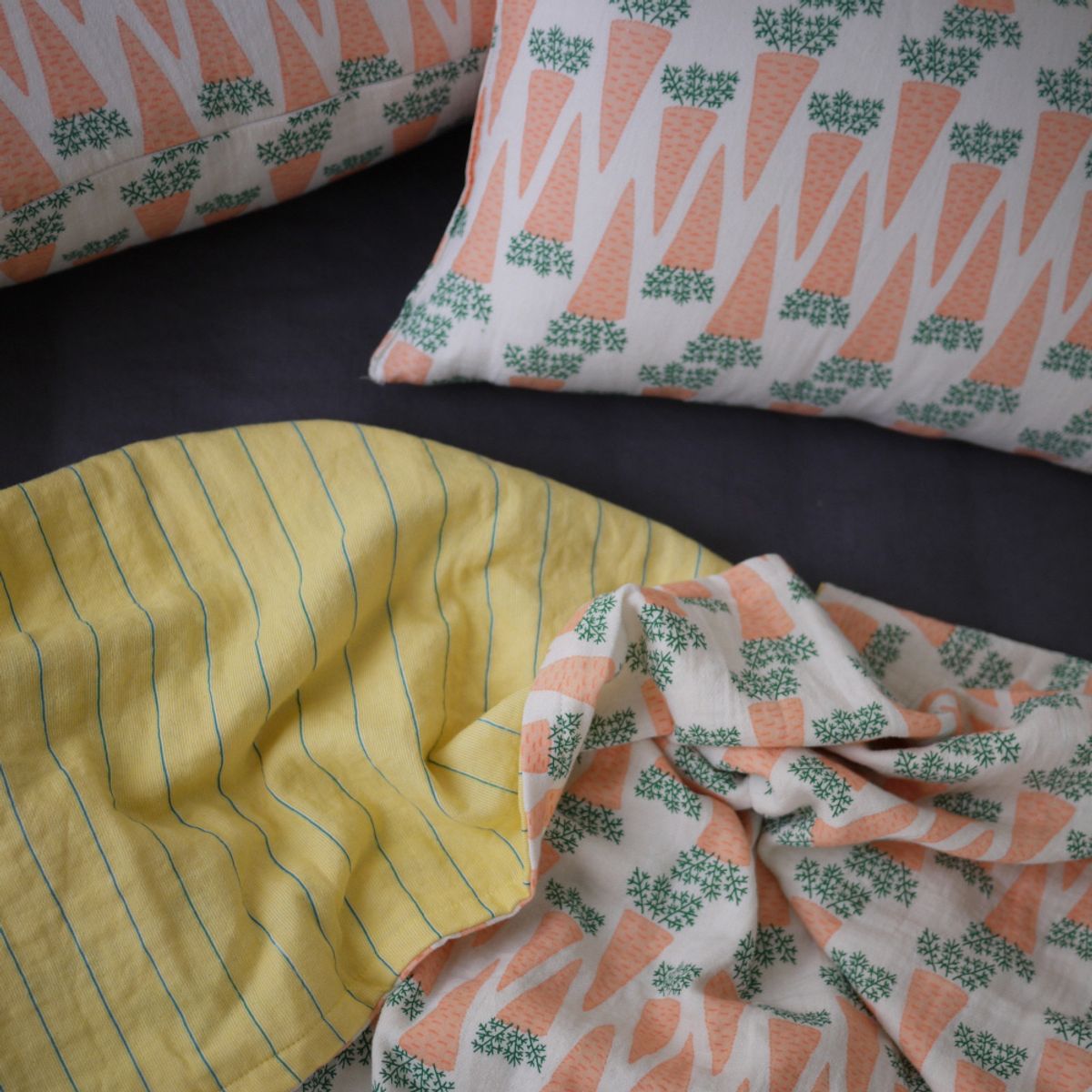 봄봄패브릭스(BOMBOM FABRICS) 4layer gauze blanket / carrot