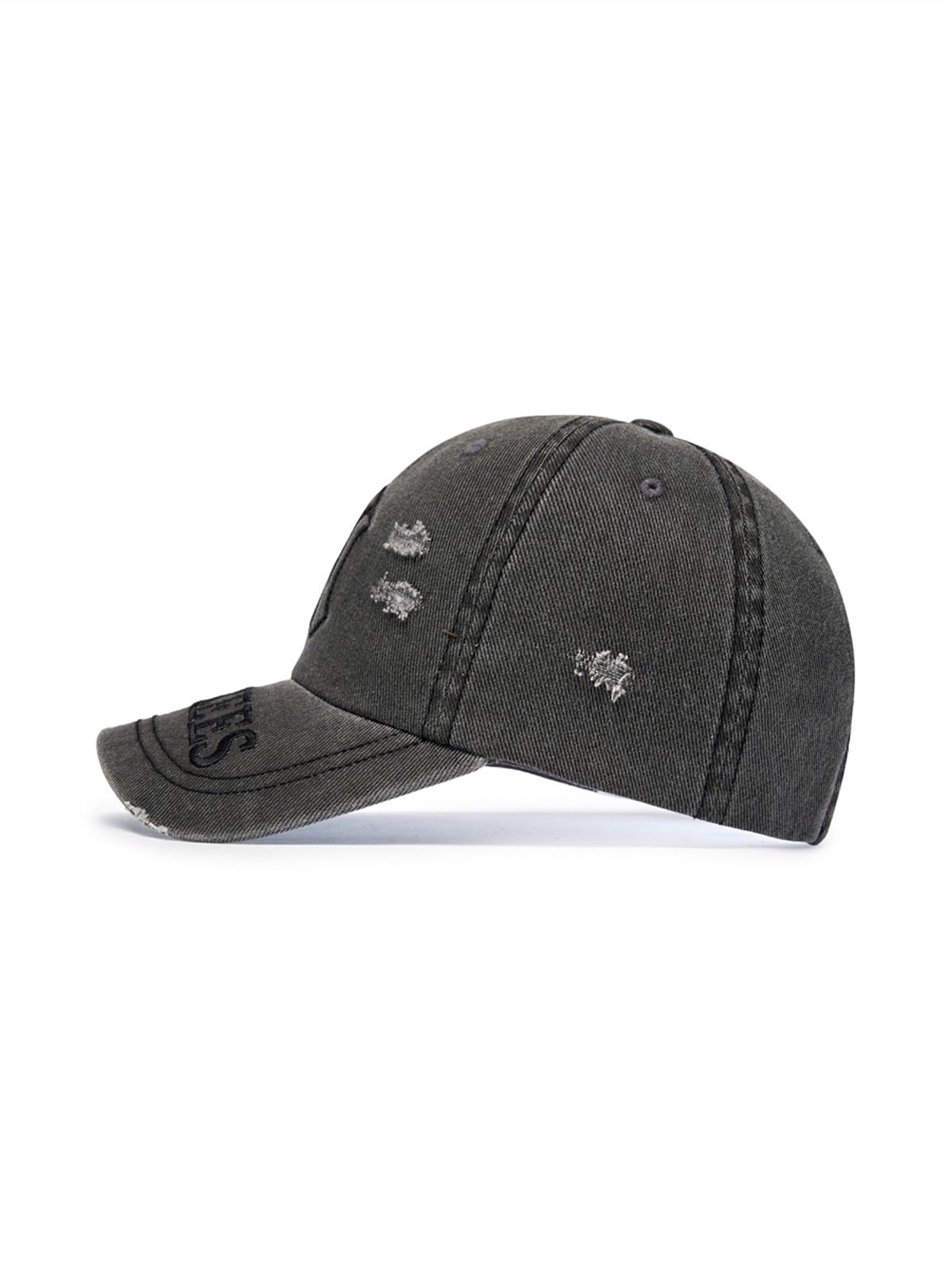 엠엘비(MLB) 빈티지 엠보 데미지 언스트럭쳐 볼캡 NY (Charcoal Grey)