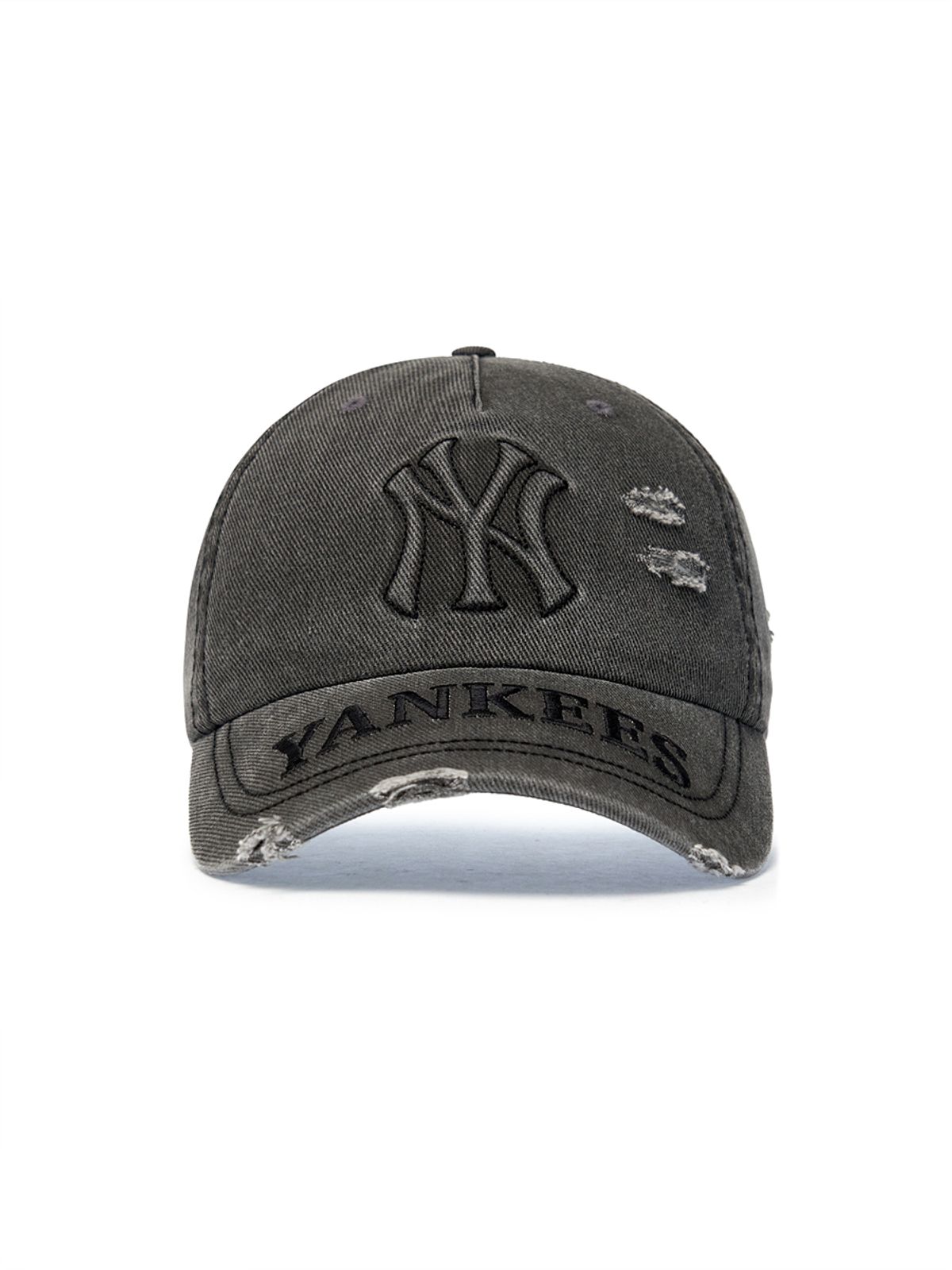 엠엘비(MLB) 빈티지 엠보 데미지 언스트럭쳐 볼캡 NY (Charcoal Grey)