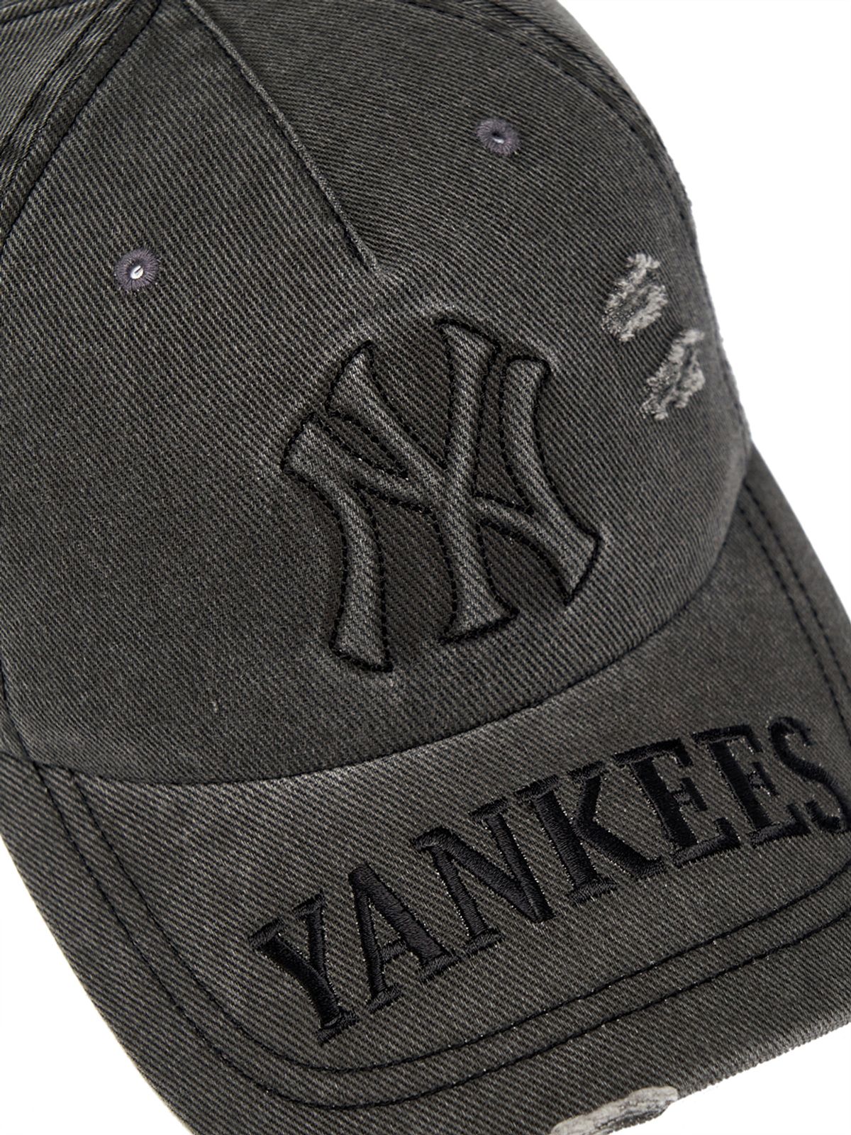 엠엘비(MLB) 빈티지 엠보 데미지 언스트럭쳐 볼캡 NY (Charcoal Grey)
