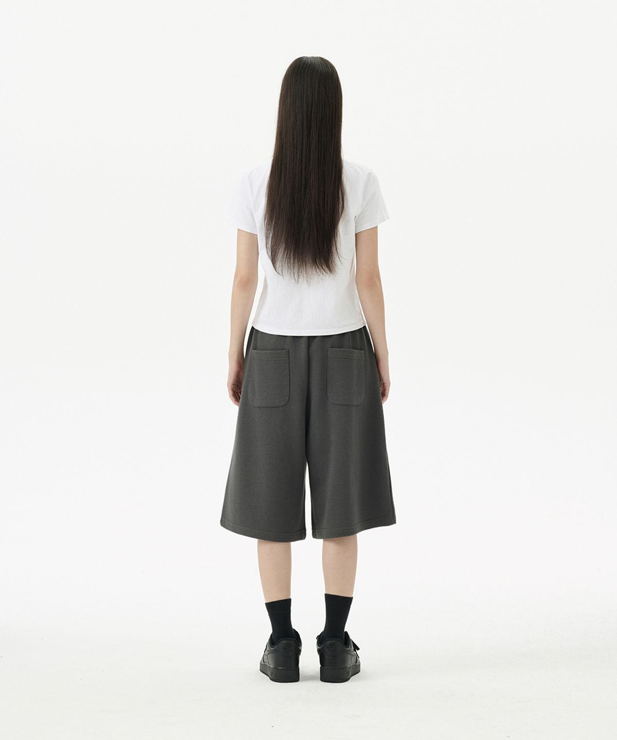 마하그리드(MAHAGRID) BERMUDA MAH APPLIQUE SWEATSHORT CHARCOAL(MG2FMMPA06A)