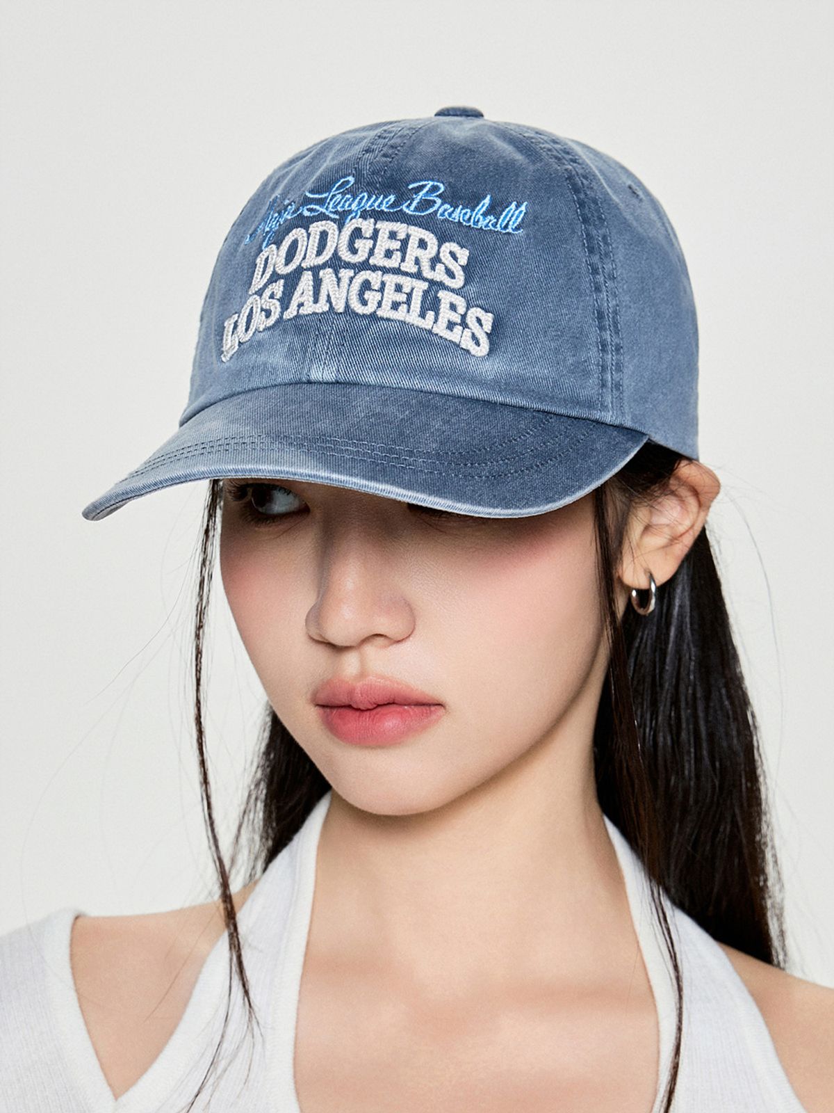 엠엘비(MLB) 빈티지 컬러 워싱 언스트럭쳐 볼캡 LA (Ptn.Navy)