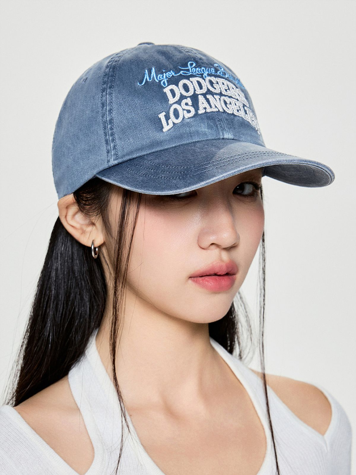 엠엘비(MLB) 빈티지 컬러 워싱 언스트럭쳐 볼캡 LA (Ptn.Navy)