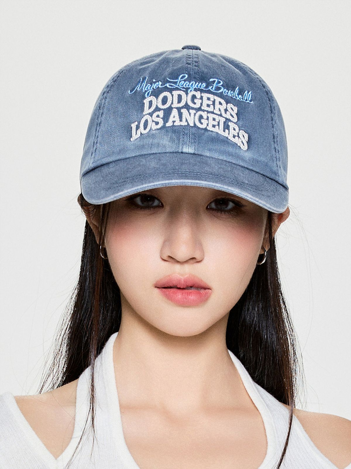 엠엘비(MLB) 빈티지 컬러 워싱 언스트럭쳐 볼캡 LA (Ptn.Navy)