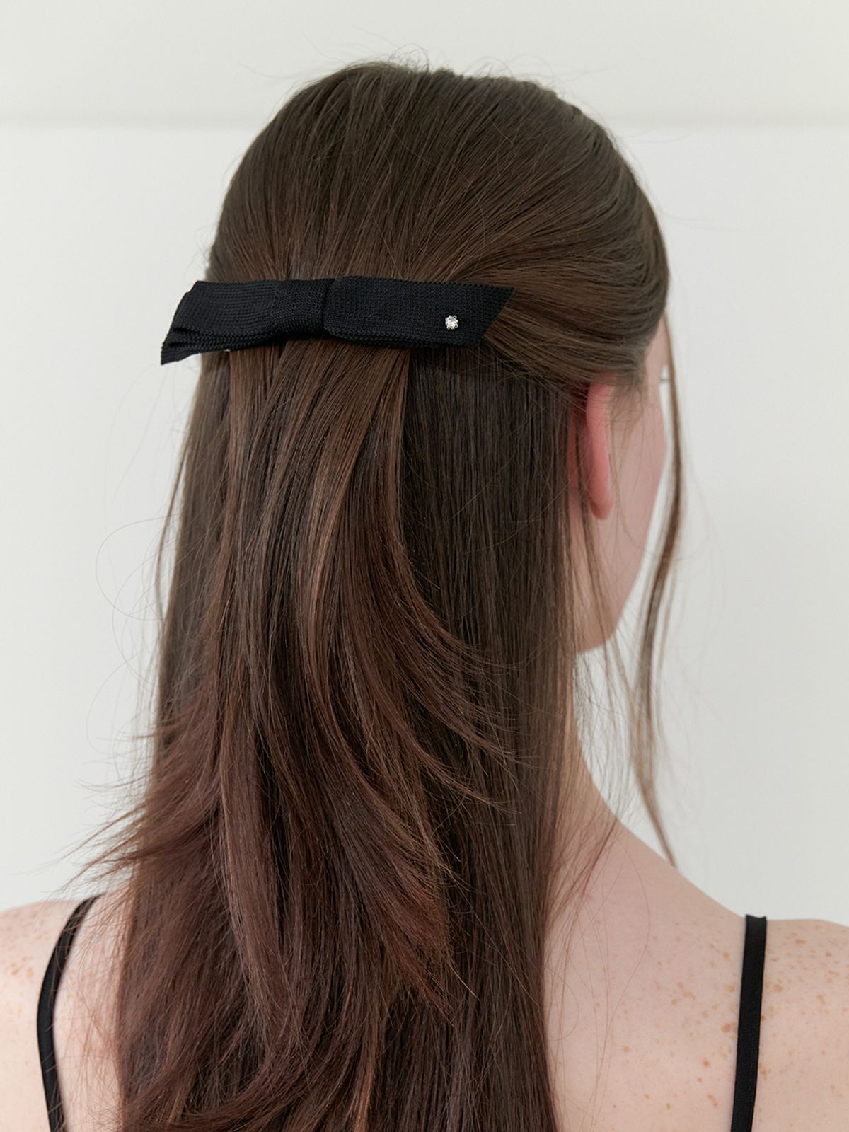 카인더베이비(KINDABABY) classic middle ribbon pin - black