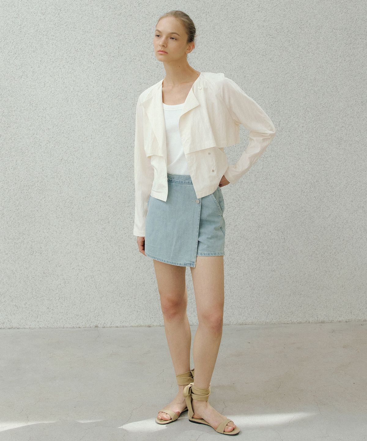 오떼뜨(OCTETTE) DENIM WRAP SHORTS_2COLOR