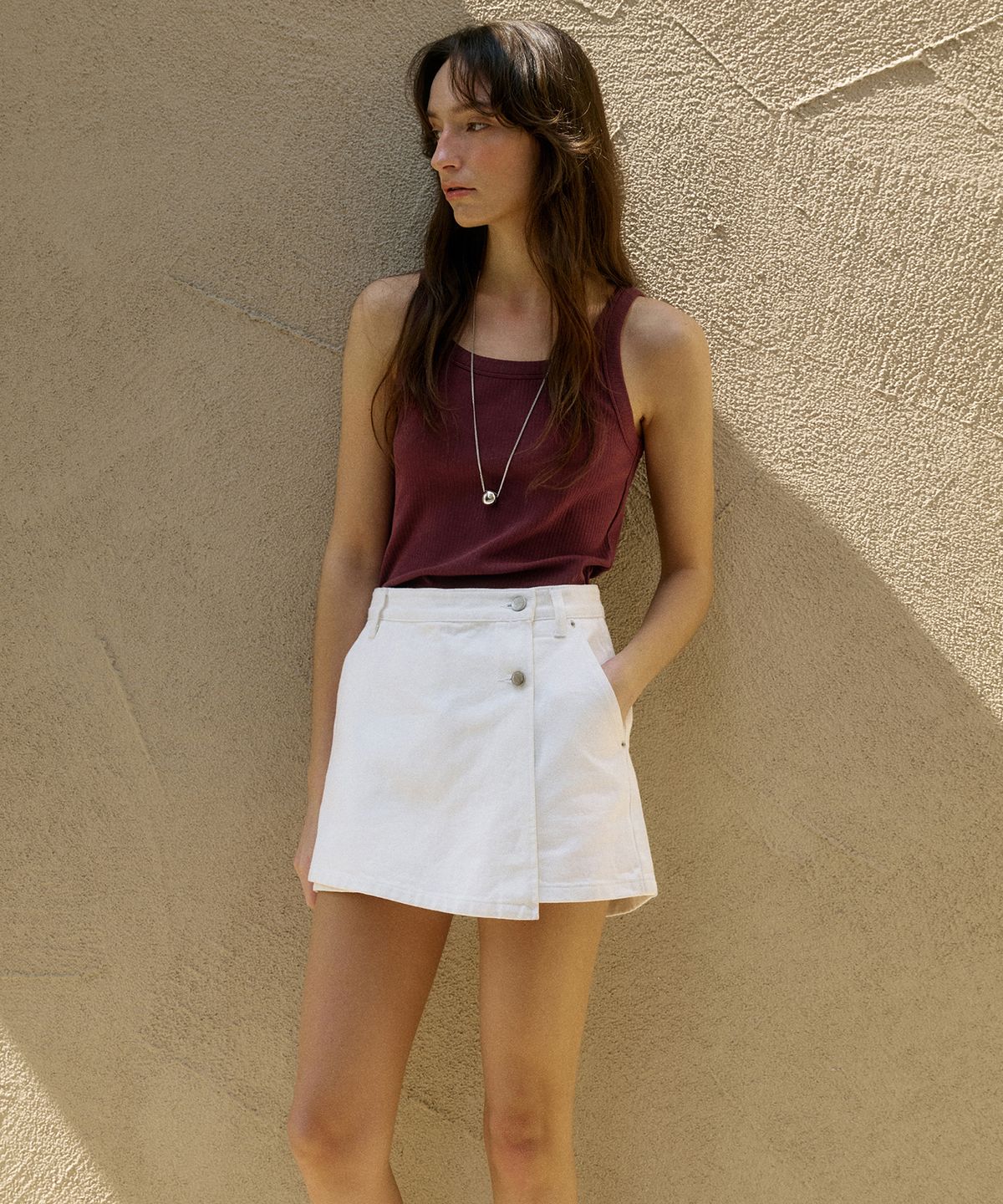 오떼뜨(OCTETTE) DENIM WRAP SHORTS_2COLOR