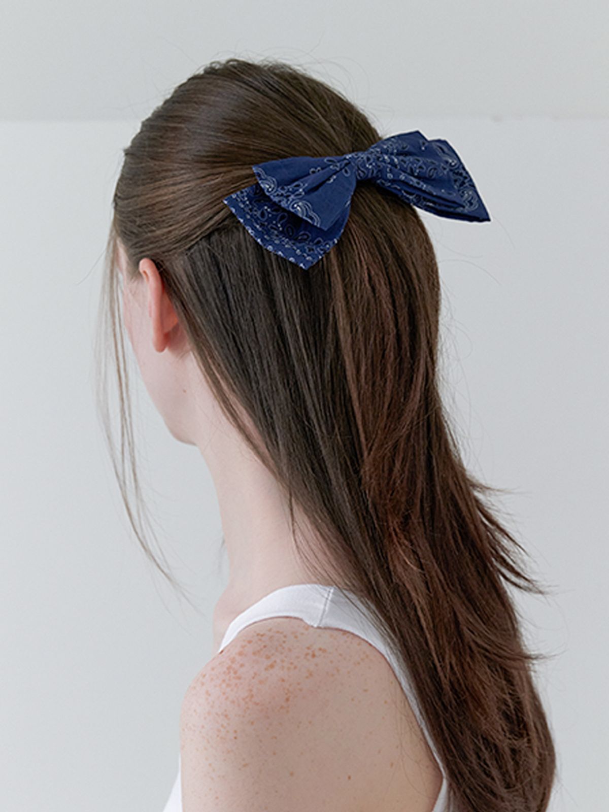 카인더베이비(KINDABABY) paisley ribbon pin - midnight blue