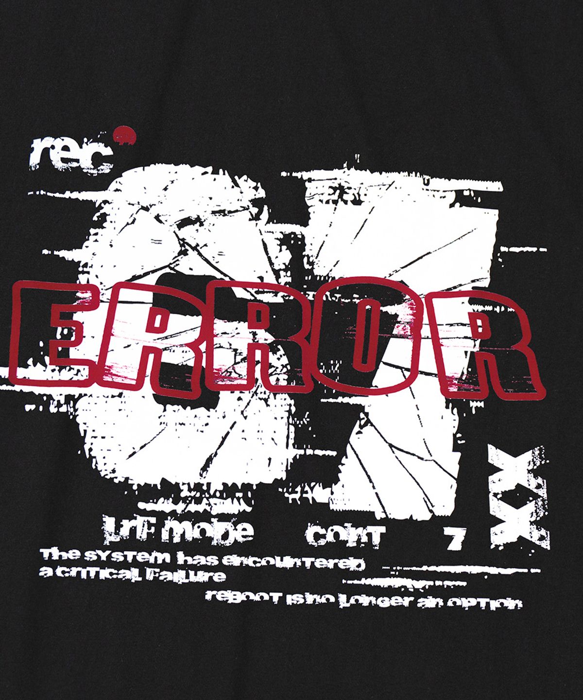 엑스오엑스(XOX) 디스토티드 에러 그래픽 크롭 티셔츠 [BLACK]