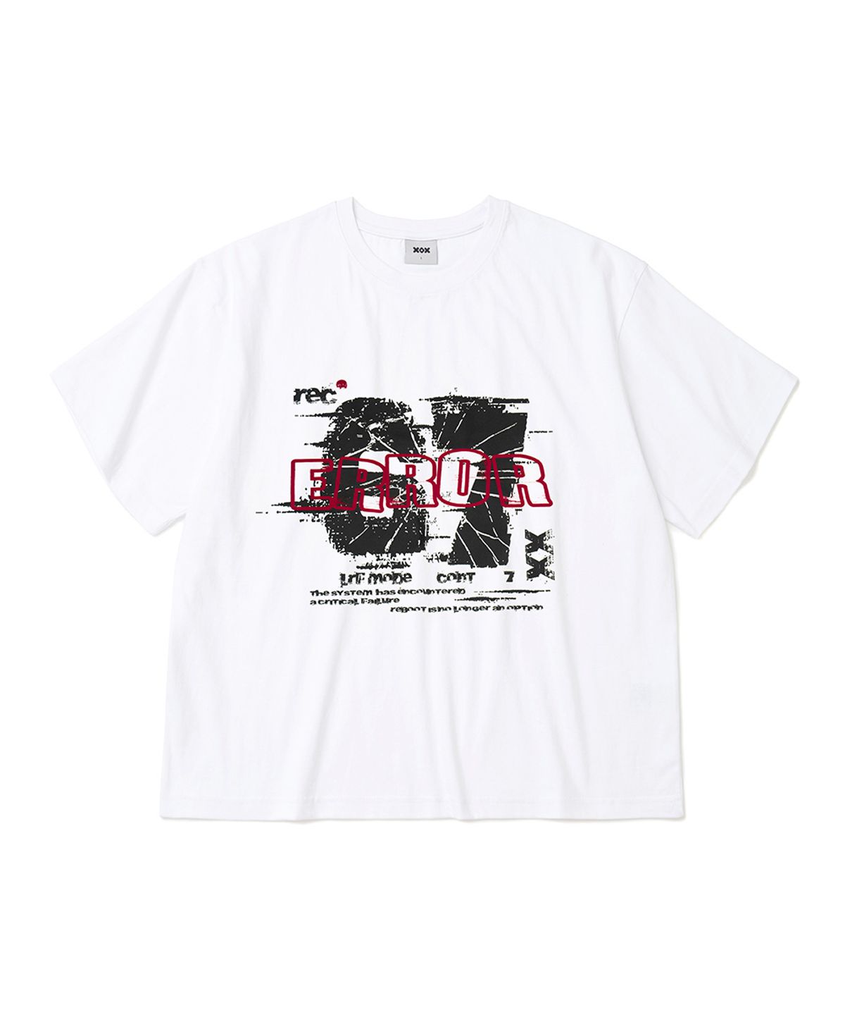 엑스오엑스(XOX) 디스토티드 에러 그래픽 크롭 티셔츠(4color)