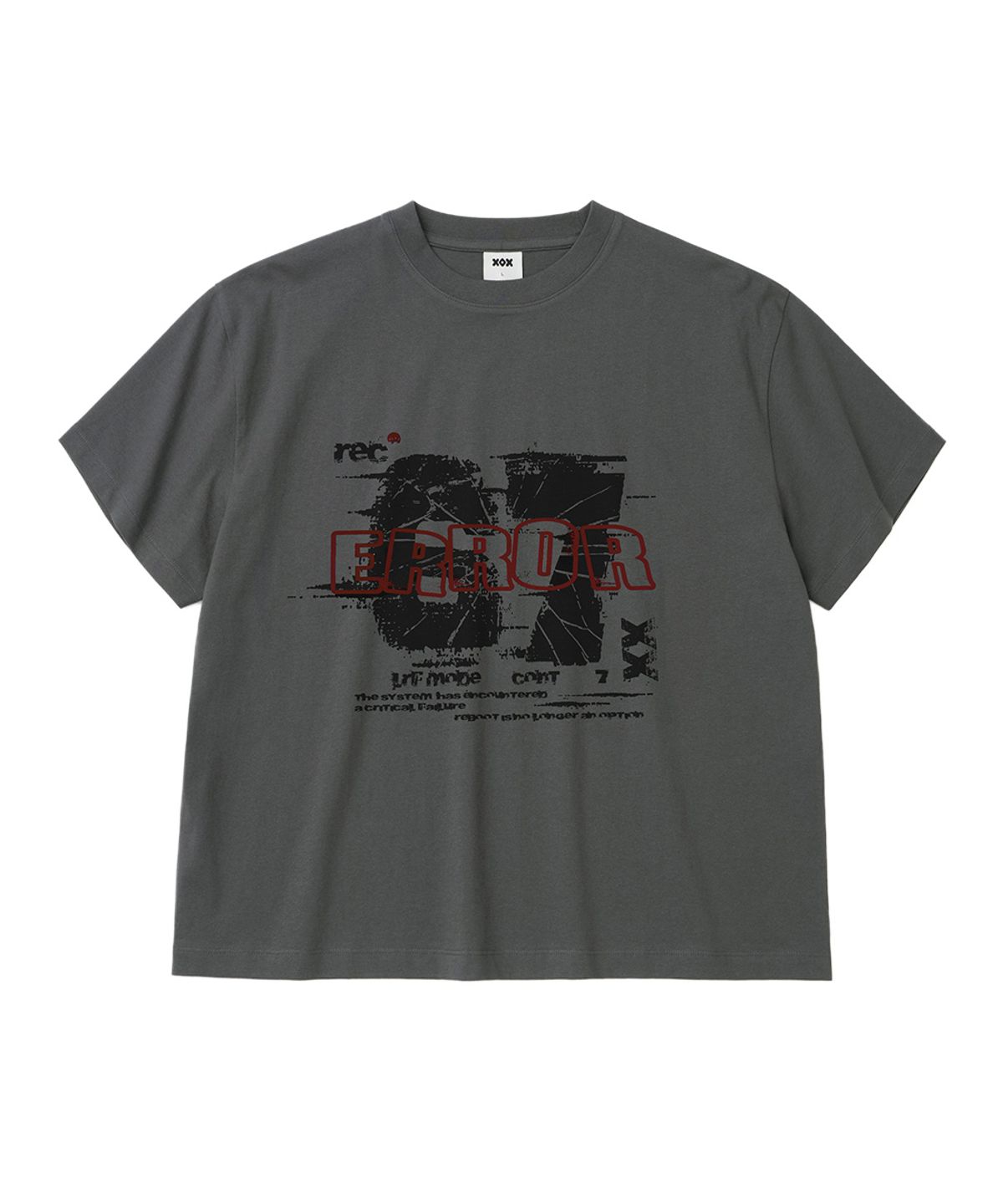 엑스오엑스(XOX) 디스토티드 에러 그래픽 크롭 티셔츠(4color)
