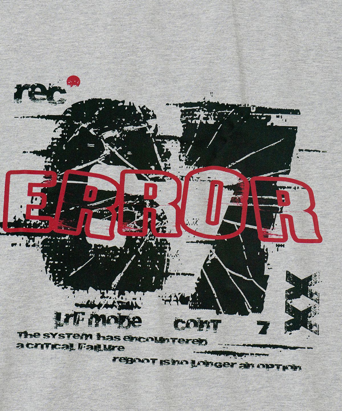 엑스오엑스(XOX) 디스토티드 에러 그래픽 크롭 티셔츠 [M/GREY]