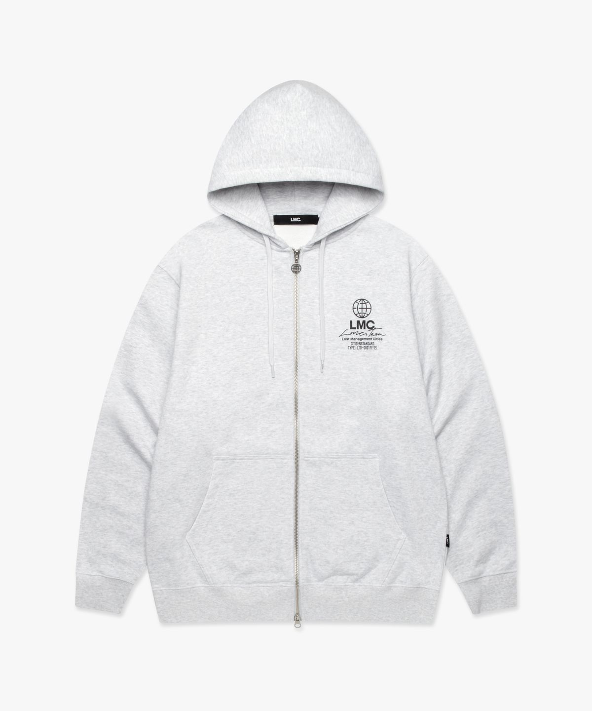 엘엠씨(LMC) SIGNATURE COMBO ZIP-UP HOODIE light heather gray