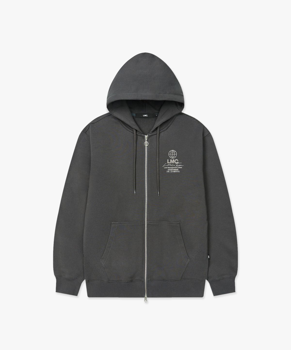 엘엠씨(LMC) SIGNATURE COMBO ZIP-UP HOODIE charcoal