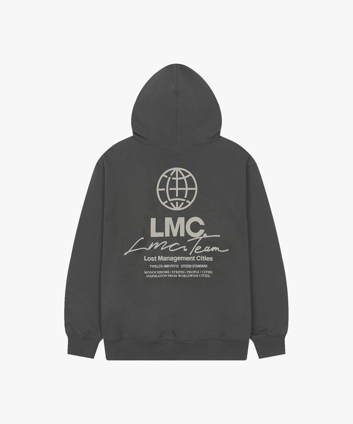 엘엠씨(LMC) SIGNATURE COMBO ZIP-UP HOODIE charcoal