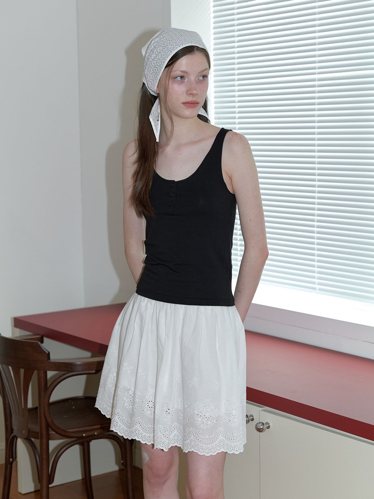 카인더베이비(KINDABABY) essential neck button sleeveless - 3 color