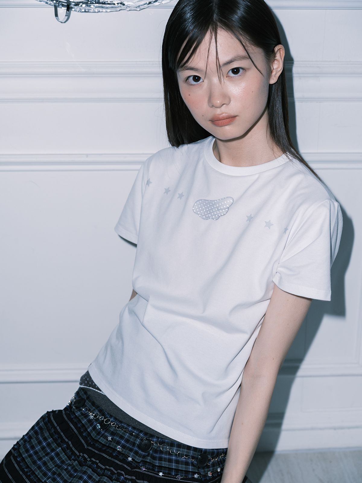 무음(MUWM) 글리치 윙 티셔츠 Glitch Wing T-shirt (White)
