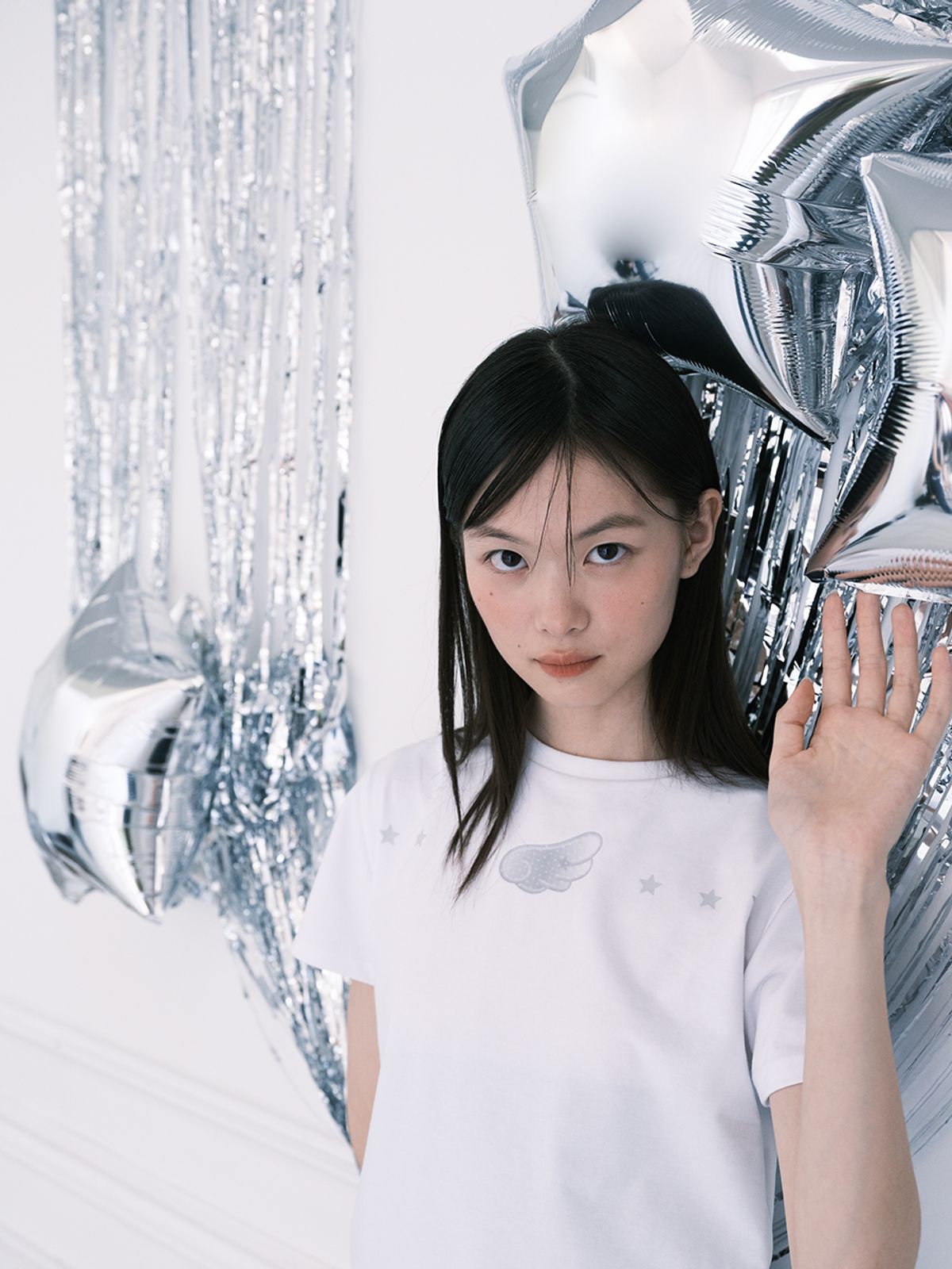 무음(MUWM) 글리치 윙 티셔츠 Glitch Wing T-shirt (White)