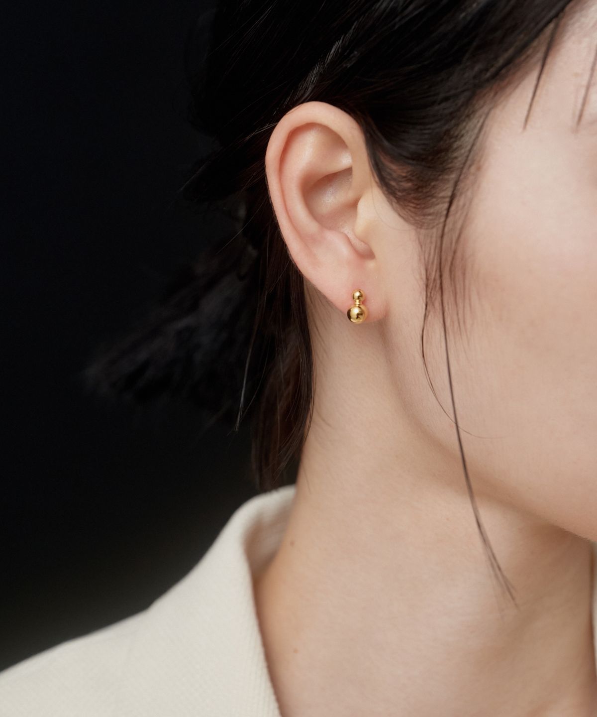 노비스도쿄(NOVICE TOKYO) 더블 볼 피어스［Silver925］Double Ball Pierce / Gold