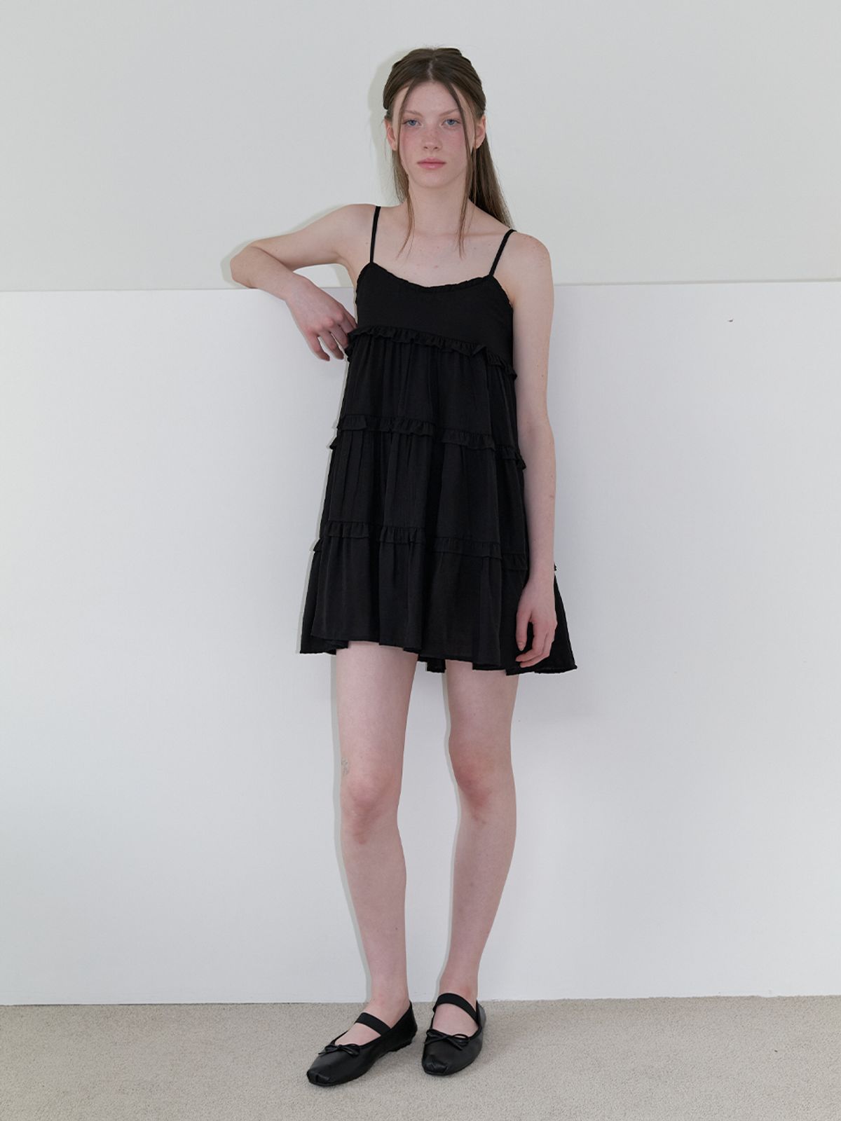 카인더베이비(KINDABABY) frill mini cancan dress - black