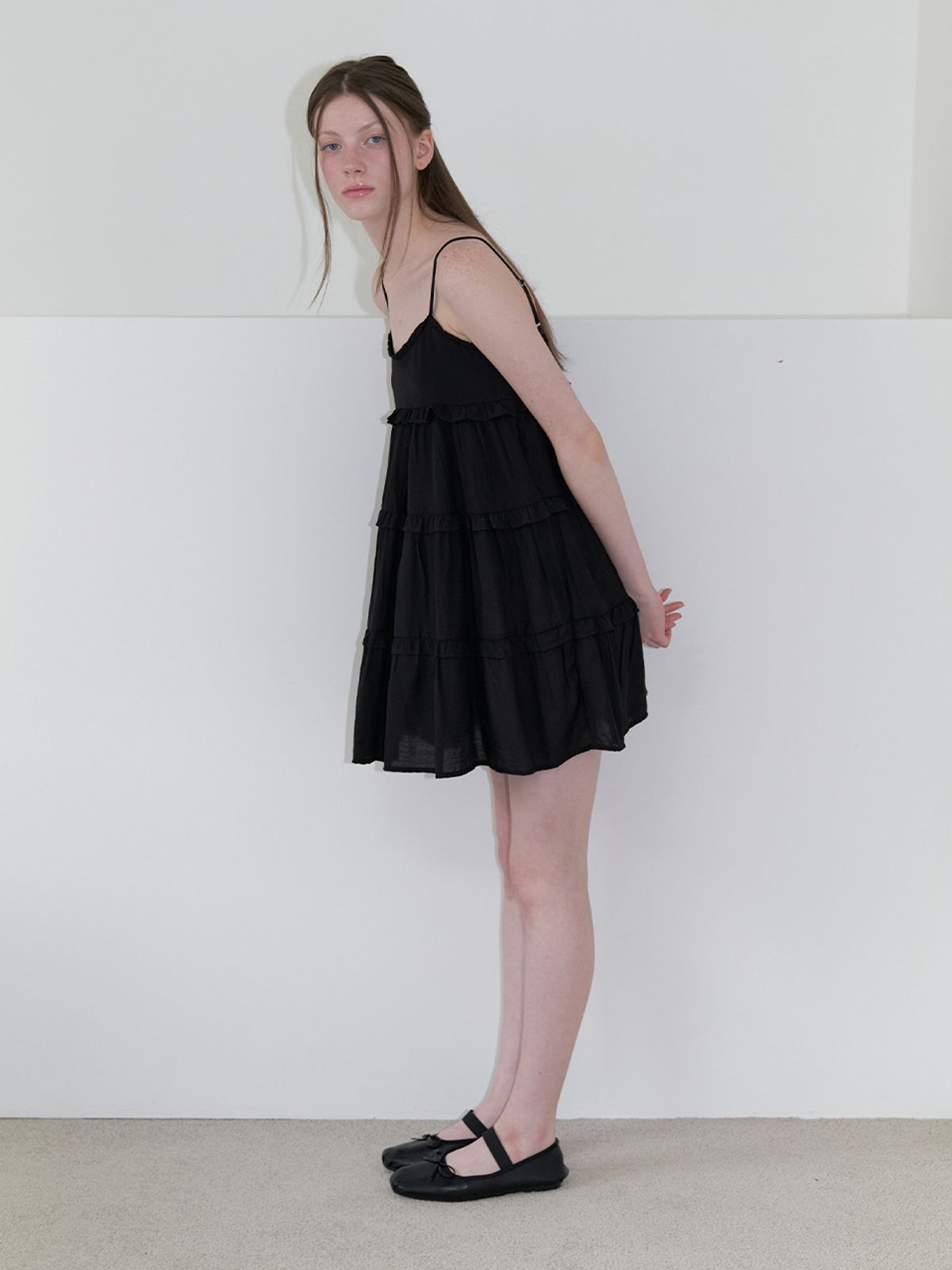 카인더베이비(KINDABABY) frill mini cancan dress - black