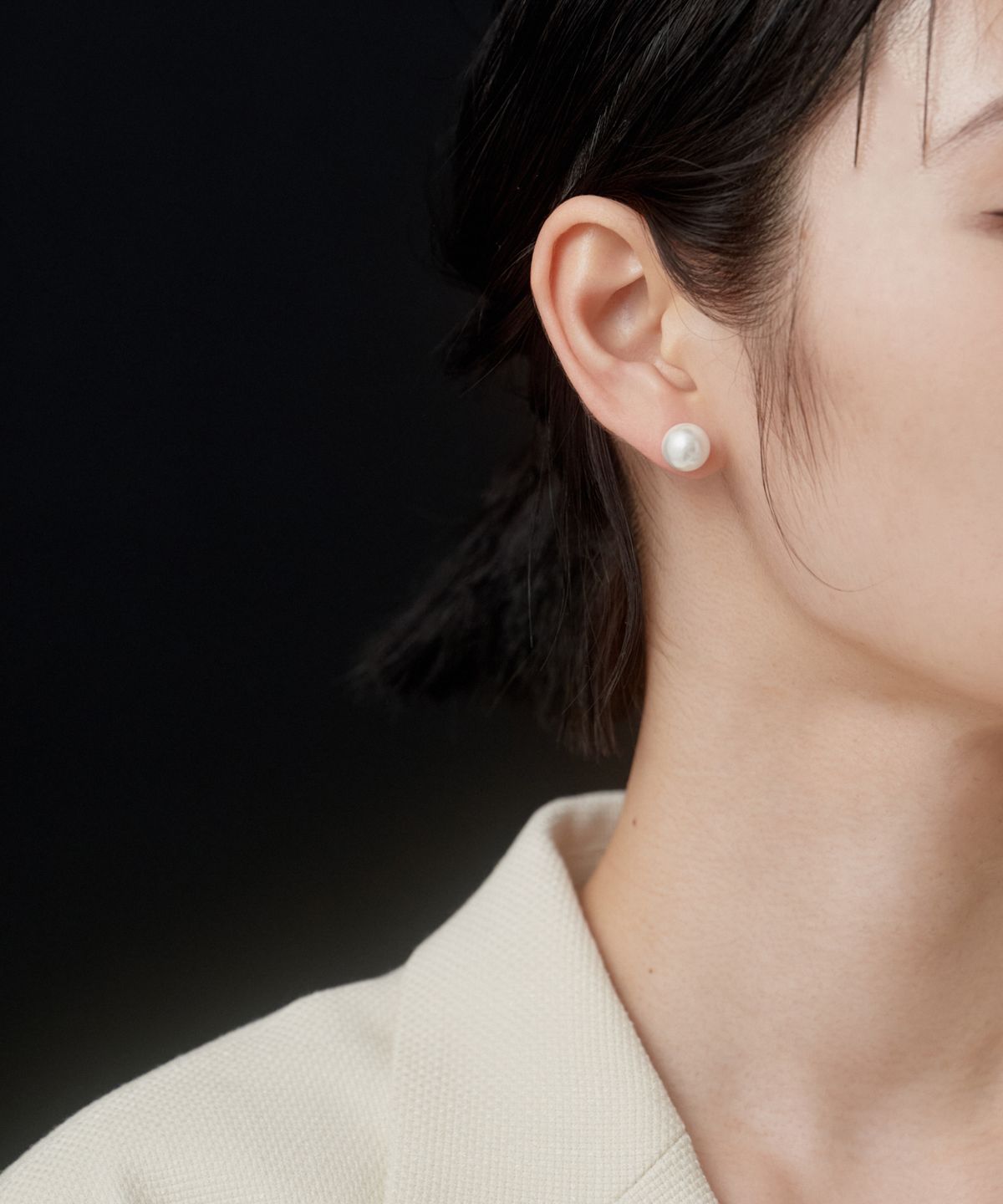 노비스도쿄(NOVICE TOKYO) 진주 귀걸이 Pearl Stud Pierce[Stainless] / Gold