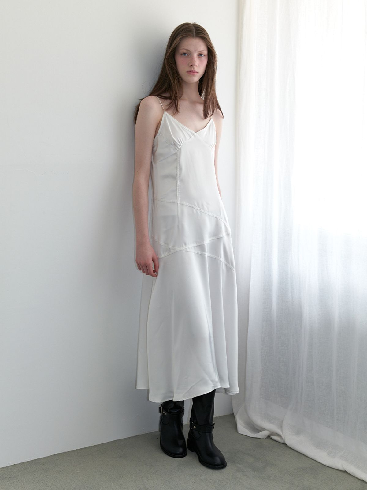 카인더베이비(KINDABABY) lace line slip dress - white
