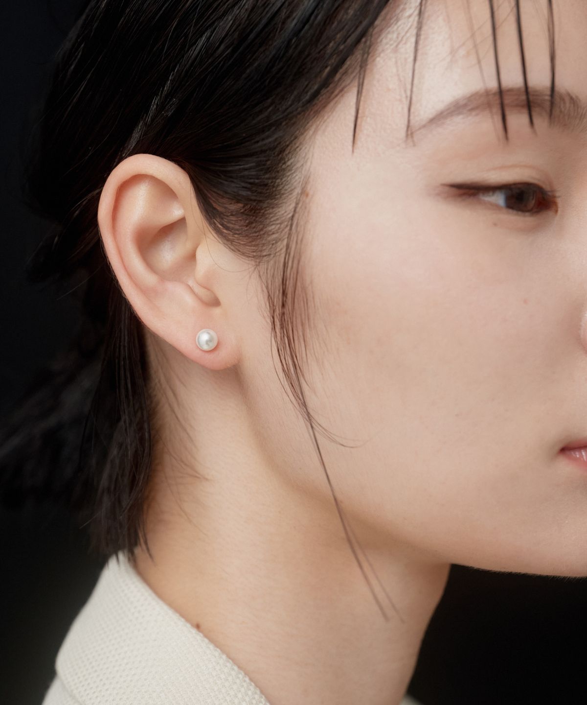 노비스도쿄(NOVICE TOKYO) 진주 귀걸이 Pearl Stud Pierce[Stainless]  / Silver