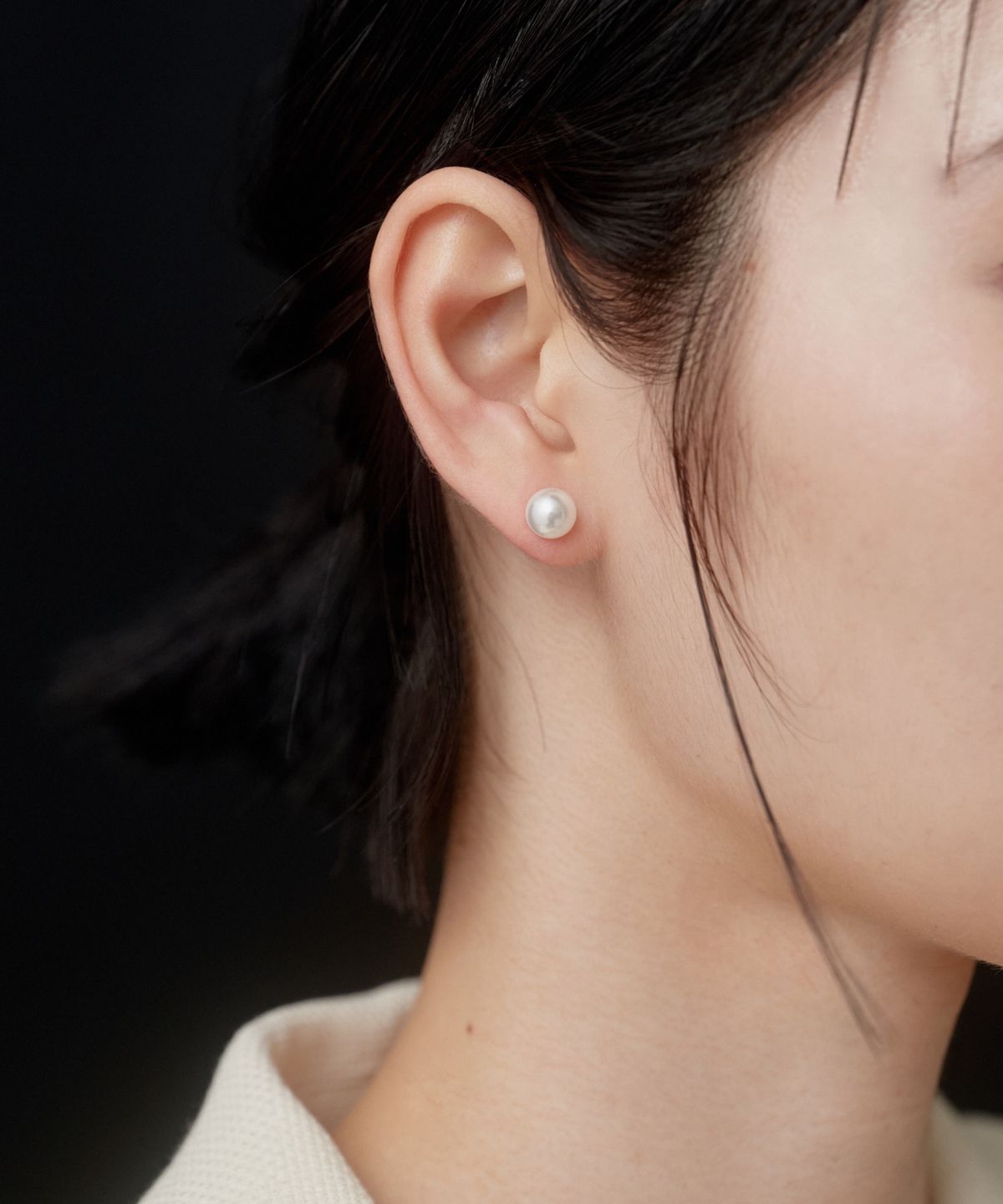 노비스도쿄(NOVICE TOKYO) 진주 귀걸이 Pearl Stud Pierce[Stainless]  / Silver