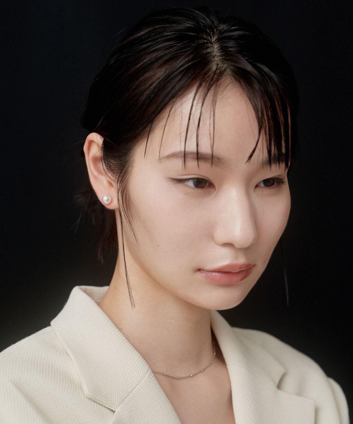 노비스도쿄(NOVICE TOKYO) 진주 귀걸이 Pearl Stud Pierce[Stainless]  / Silver