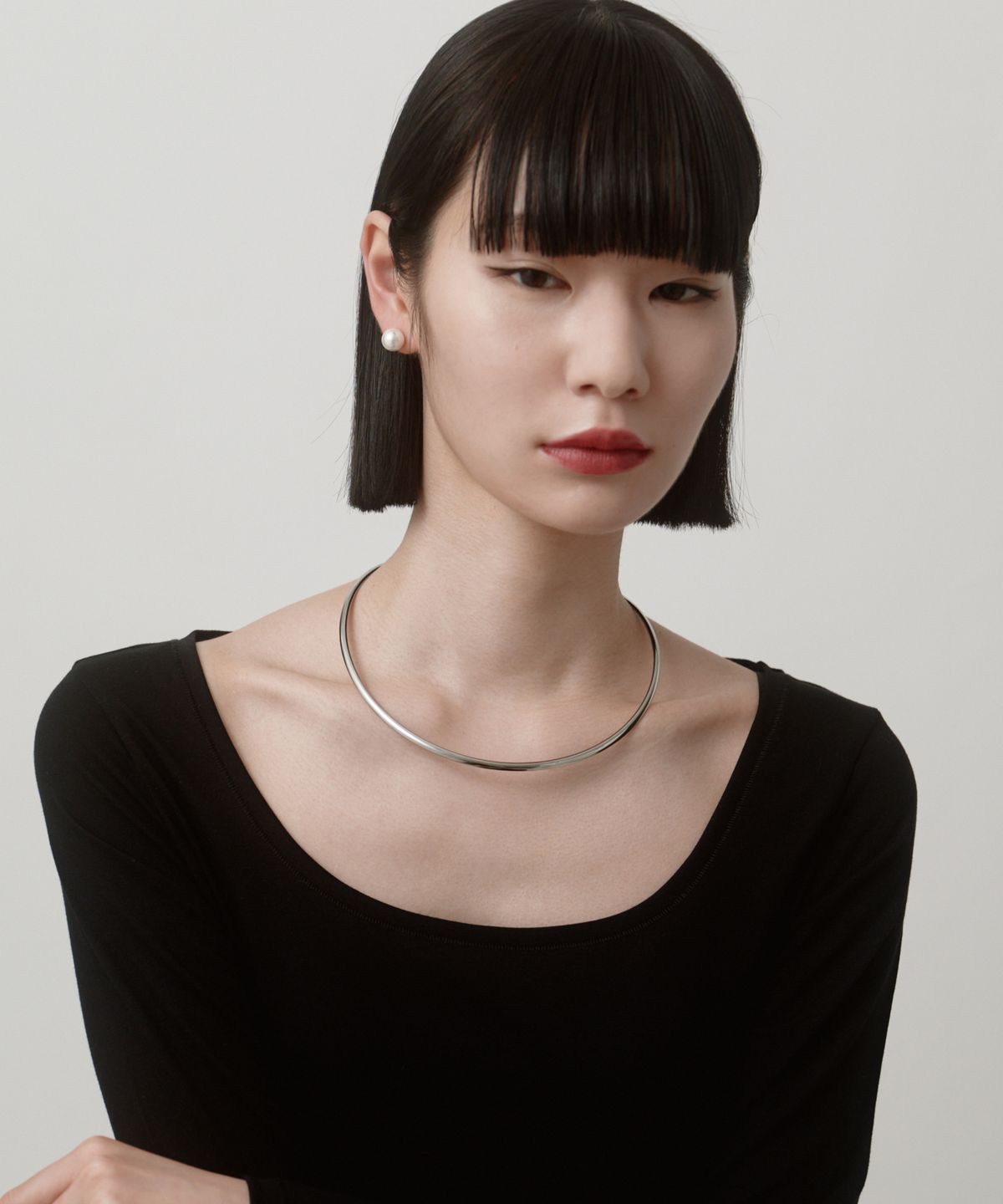 노비스도쿄(NOVICE TOKYO) 진주 귀걸이 Pearl Stud Pierce[Stainless]  / Silver