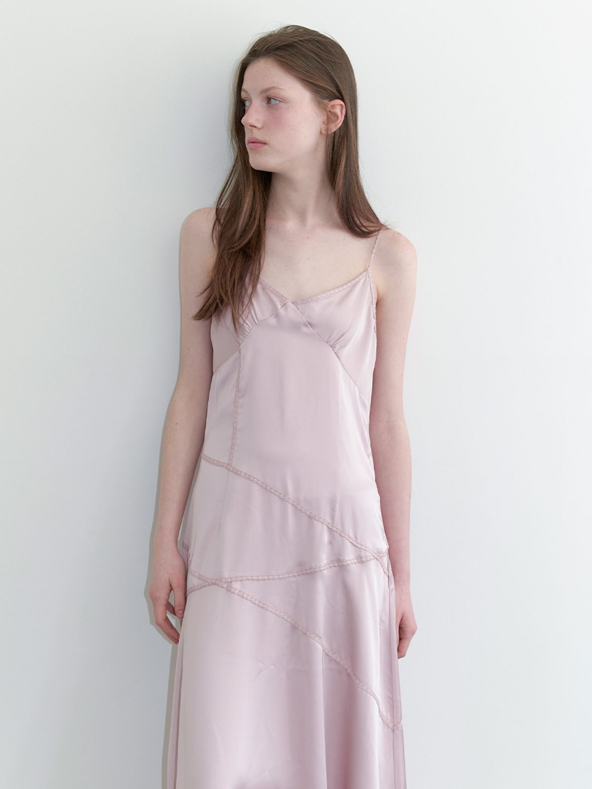 카인더베이비(KINDABABY) lace line slip dress - indi pink