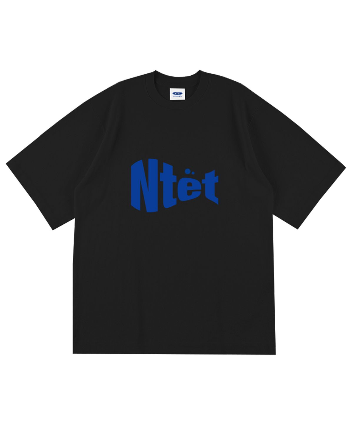 엔티이티(NTET) 웻 로고 오버핏 반팔티 블랙