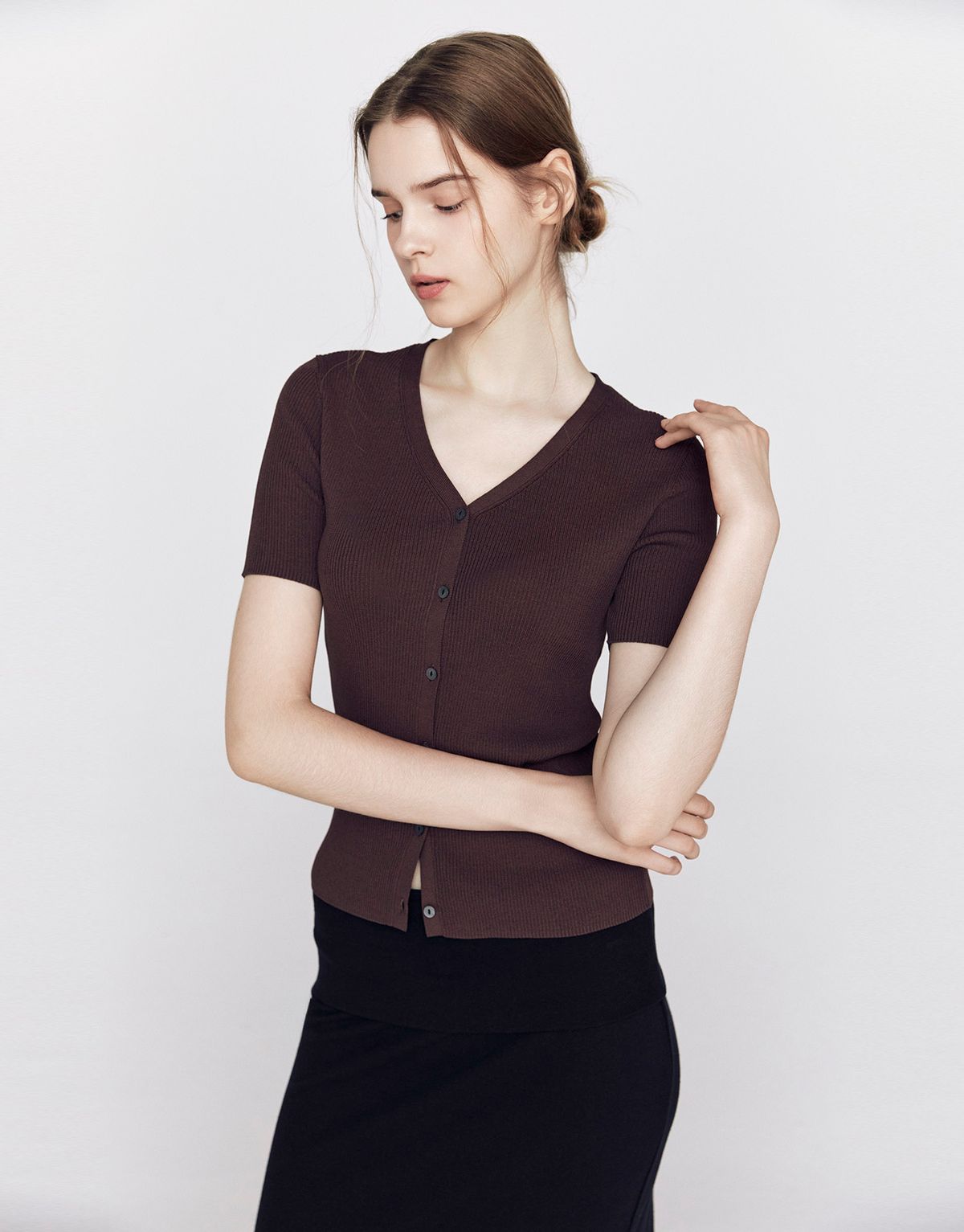 지오다노(GIORDANO) 골지 브이넥 반팔 가디건(12GG) 355901 [3color]
