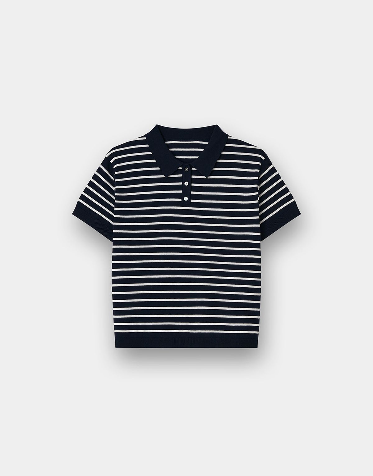 지오다노(GIORDANO) 스트라이프 폴로넥 반팔 니트(12GG) 355902 [2color]