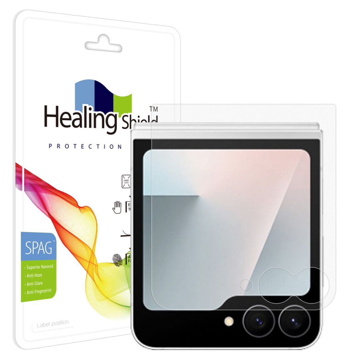 힐링쉴드(HEALINGSHIELD) 갤럭시 Z플립7 FE 슈페리어 저반사 풀커버형 외부액정 보호필름 2매