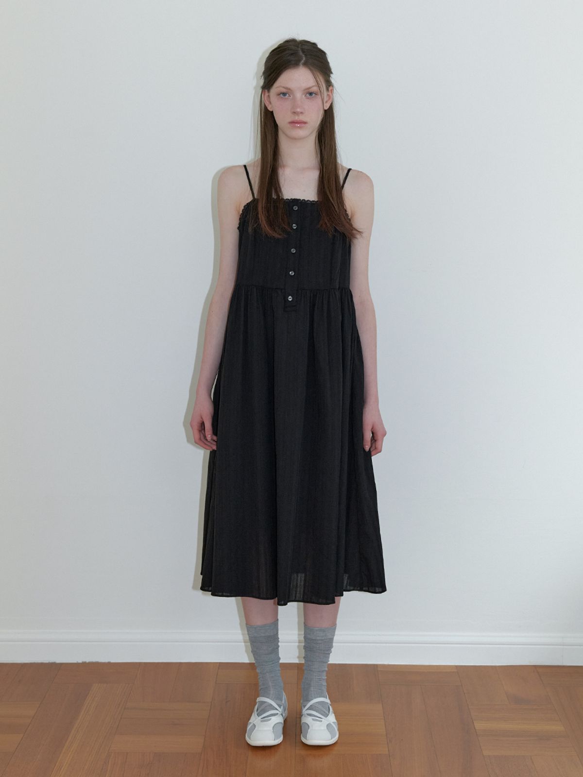 카인더베이비(KINDABABY) petit lace button long dress - black